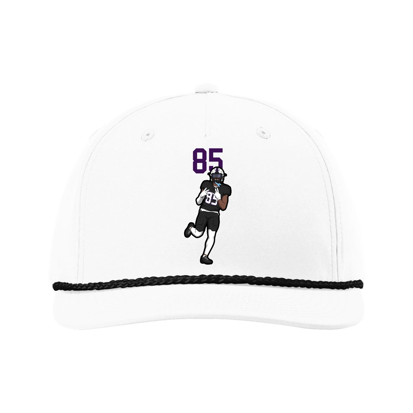 Five-Panel Classic Rope Cap — Number Top in White