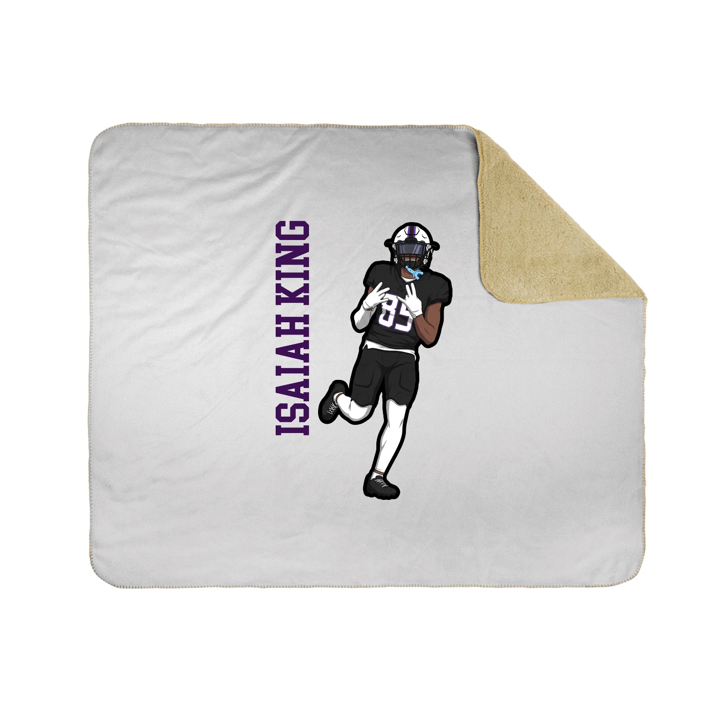 Throw Blanket — Name Vertical in White