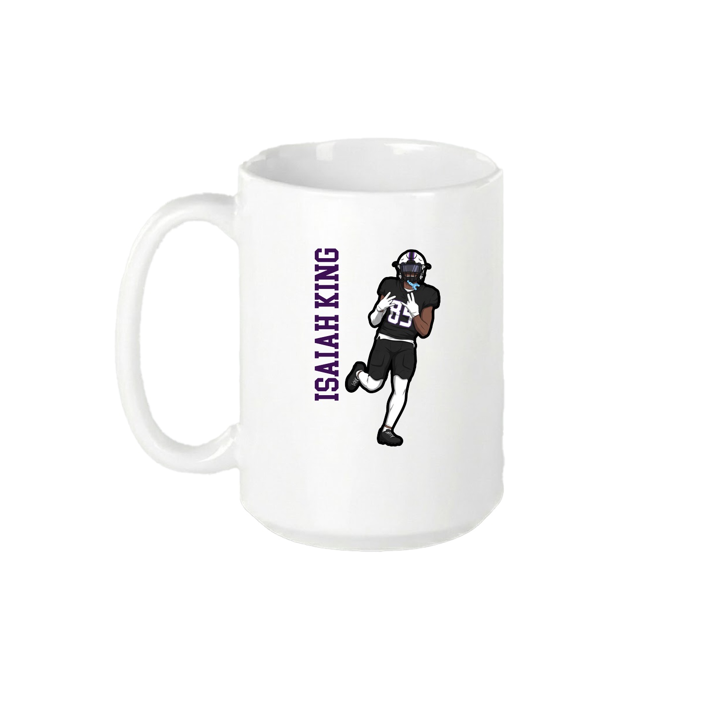 15oz Coffee Mug — Name Vertical in White