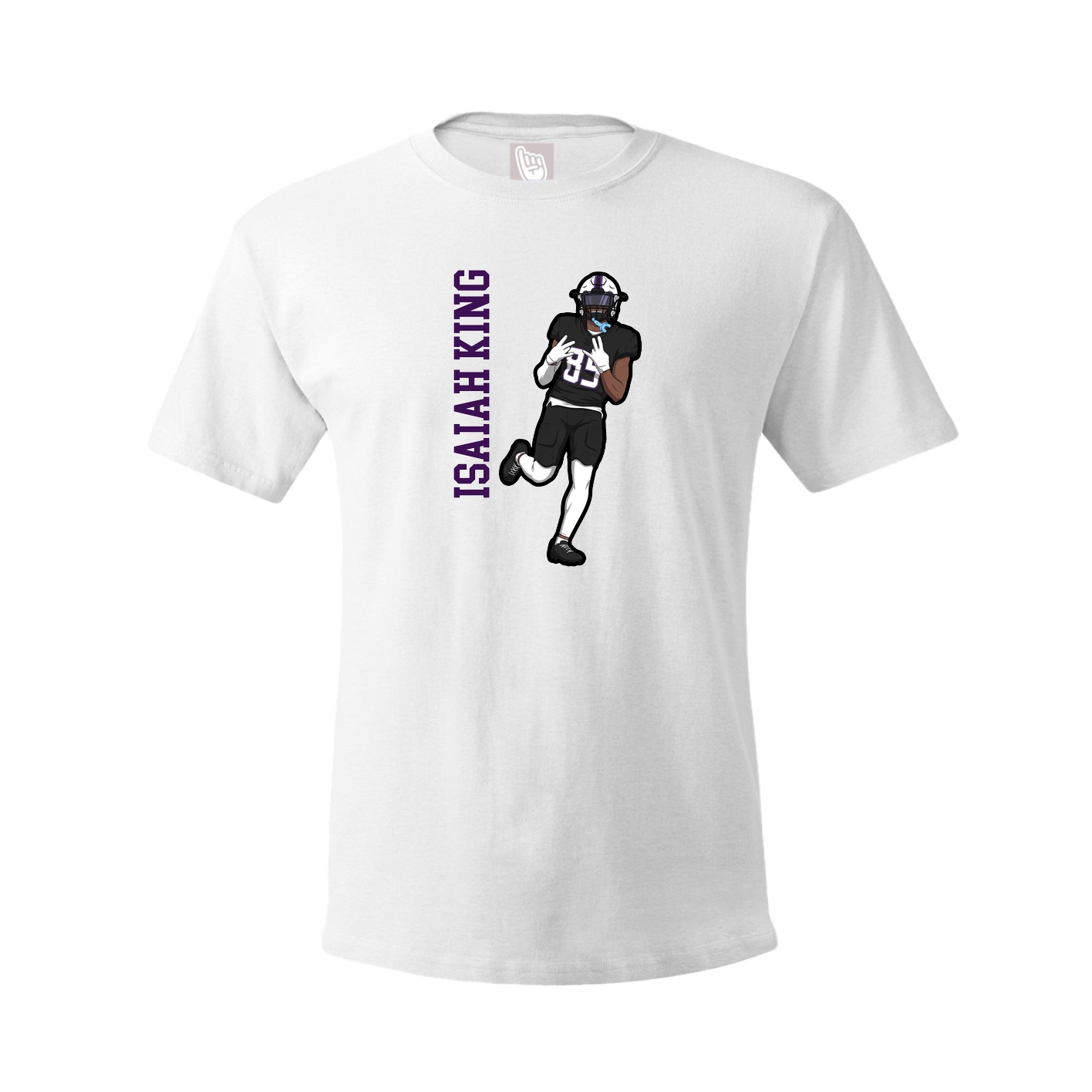 Tee — Name Vertical in White