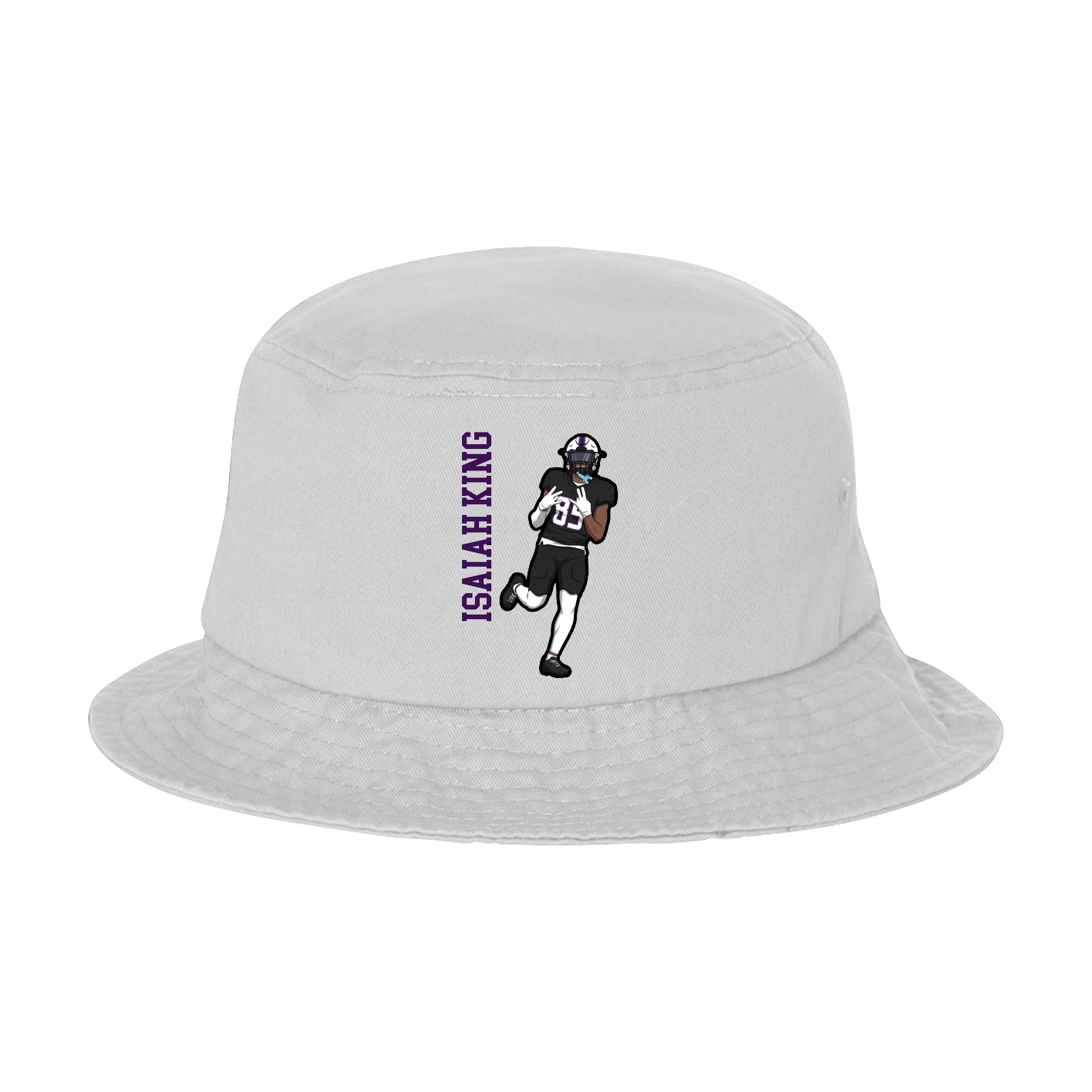 Bucket Cap — Name Vertical in White