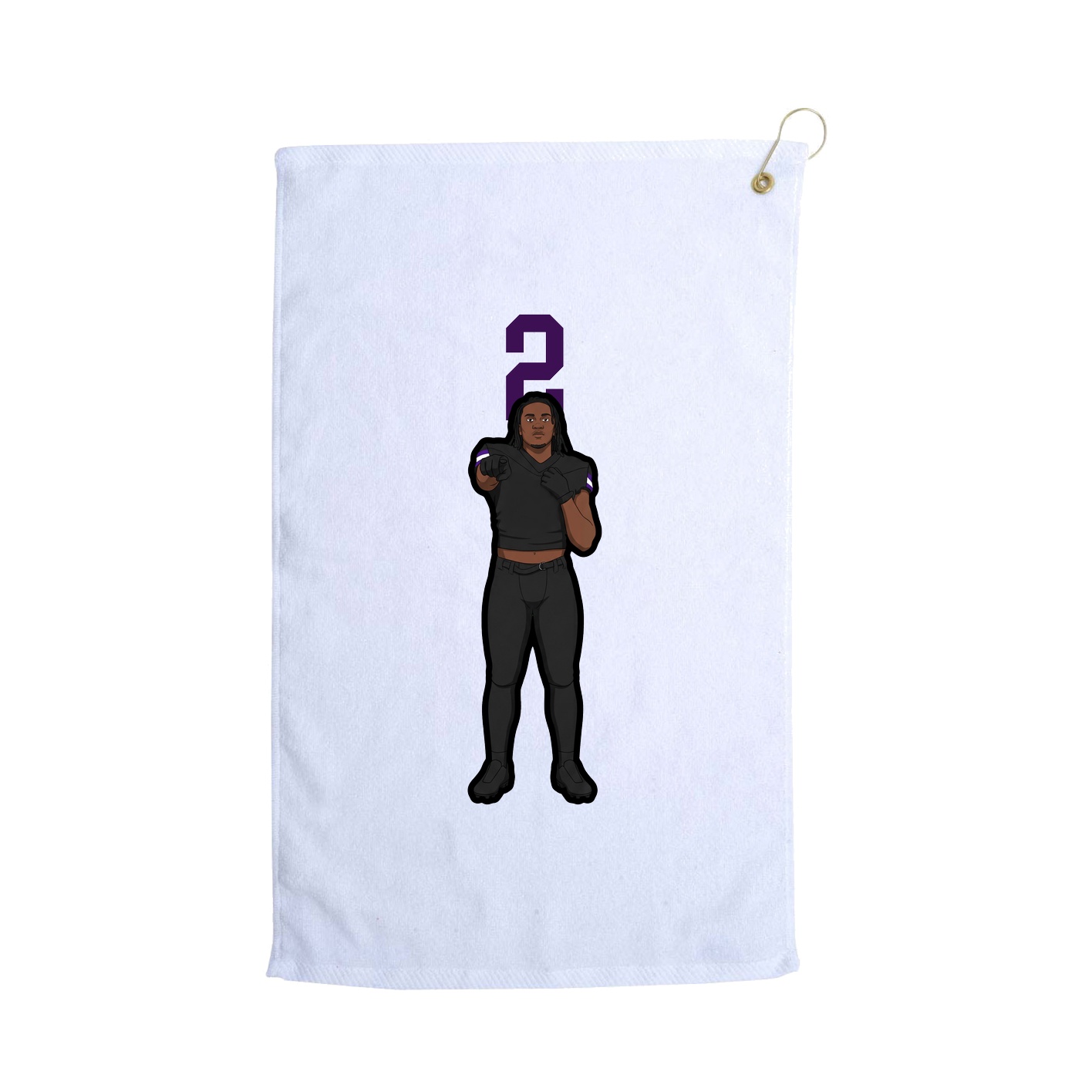 Golf Towel — Number Top in White