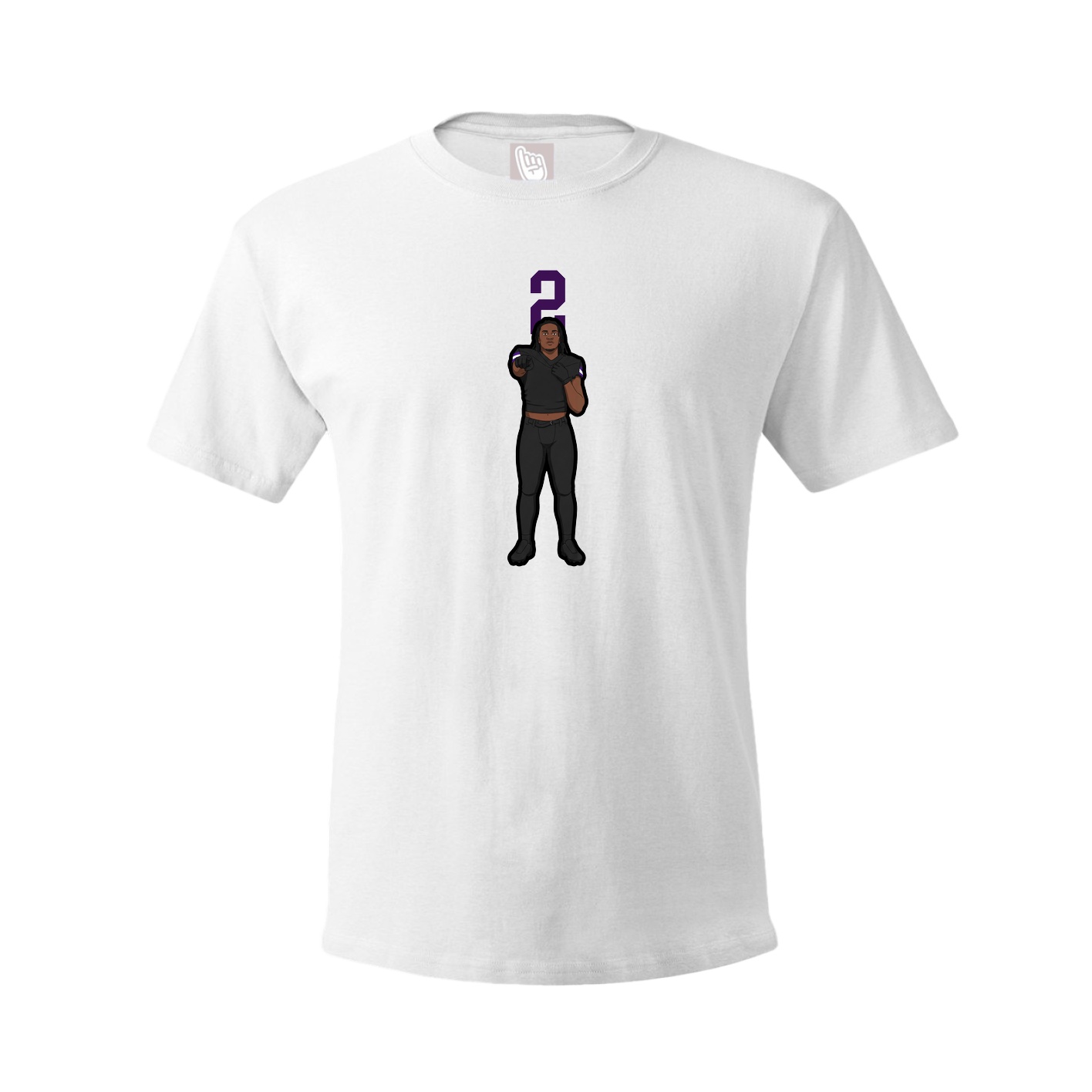 Youth Tee — Number Top in White