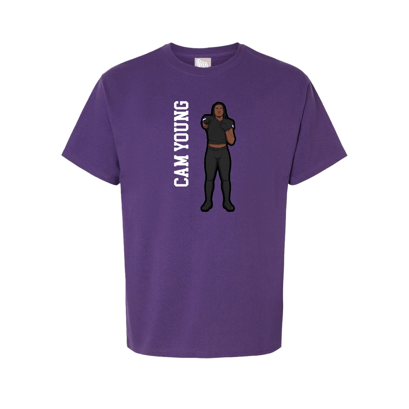 Tee — Name Vertical in Purple