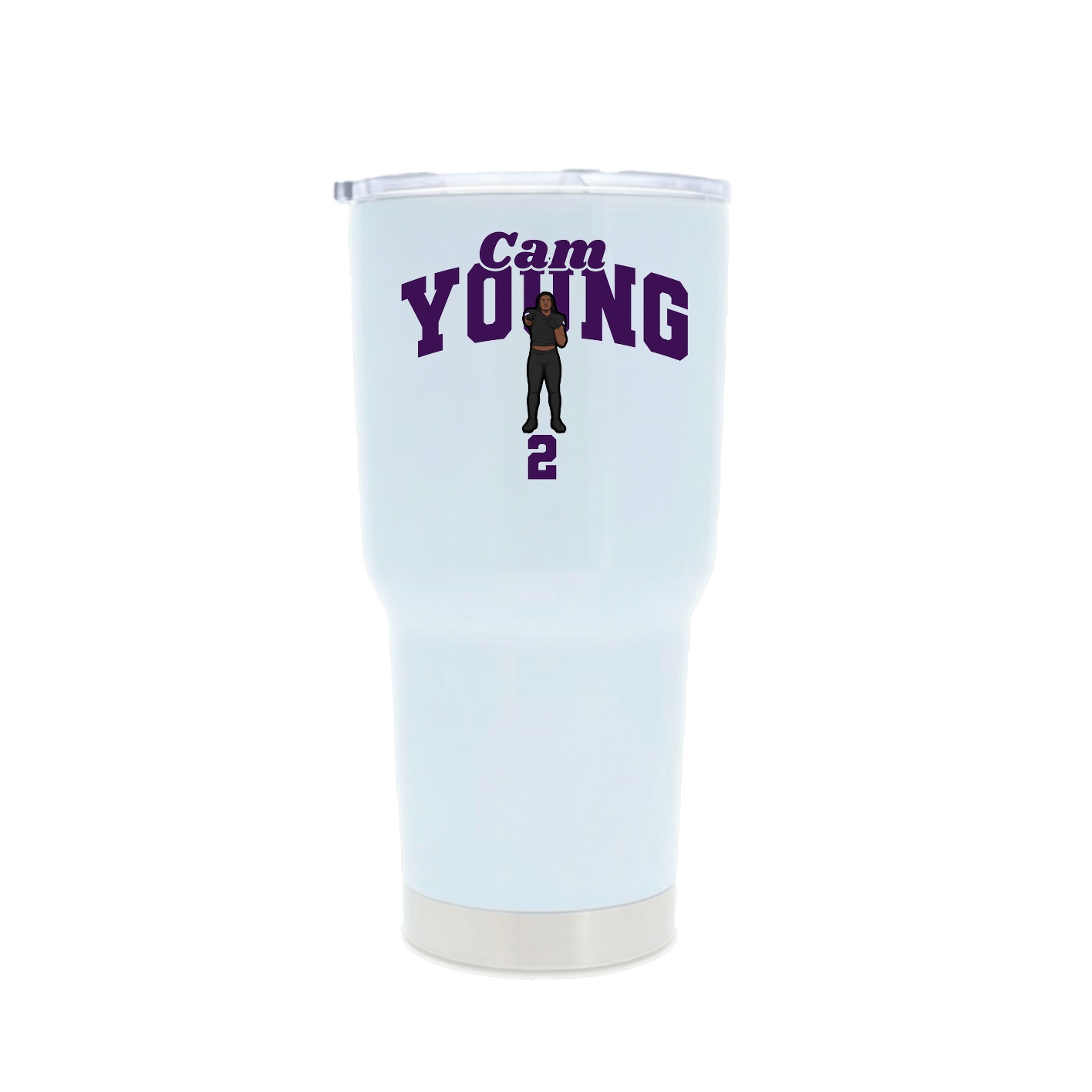30oz Stainless Steel Tumbler — Signature Arch in White