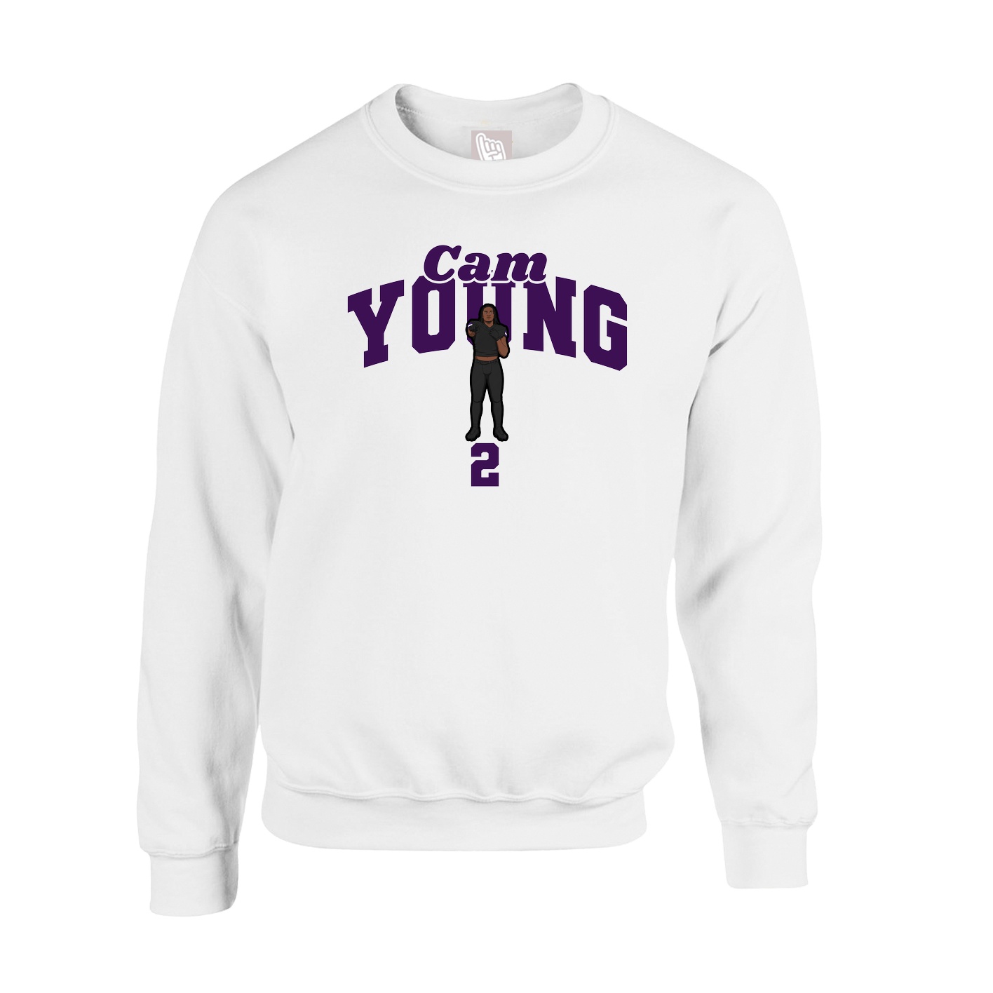 Fleece Crew — Signature Arch in White