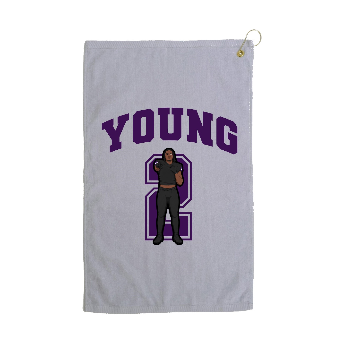 Golf Towel — Number in Grey