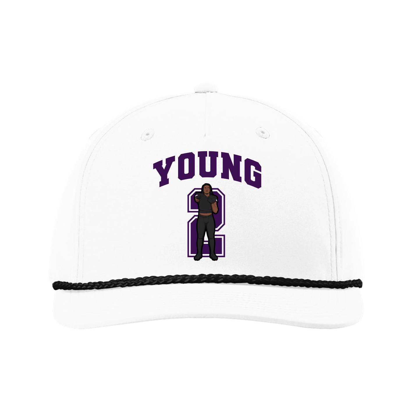 Five-Panel Classic Rope Cap — Number in White
