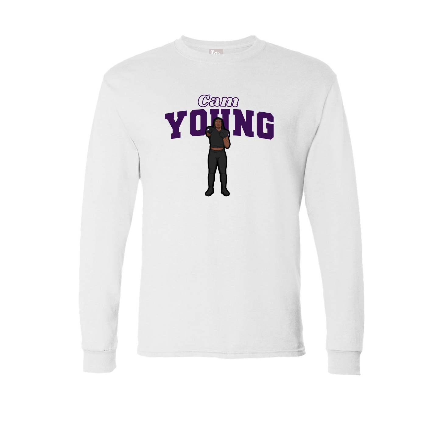 Long Sleeve Tee — Name Arch in White