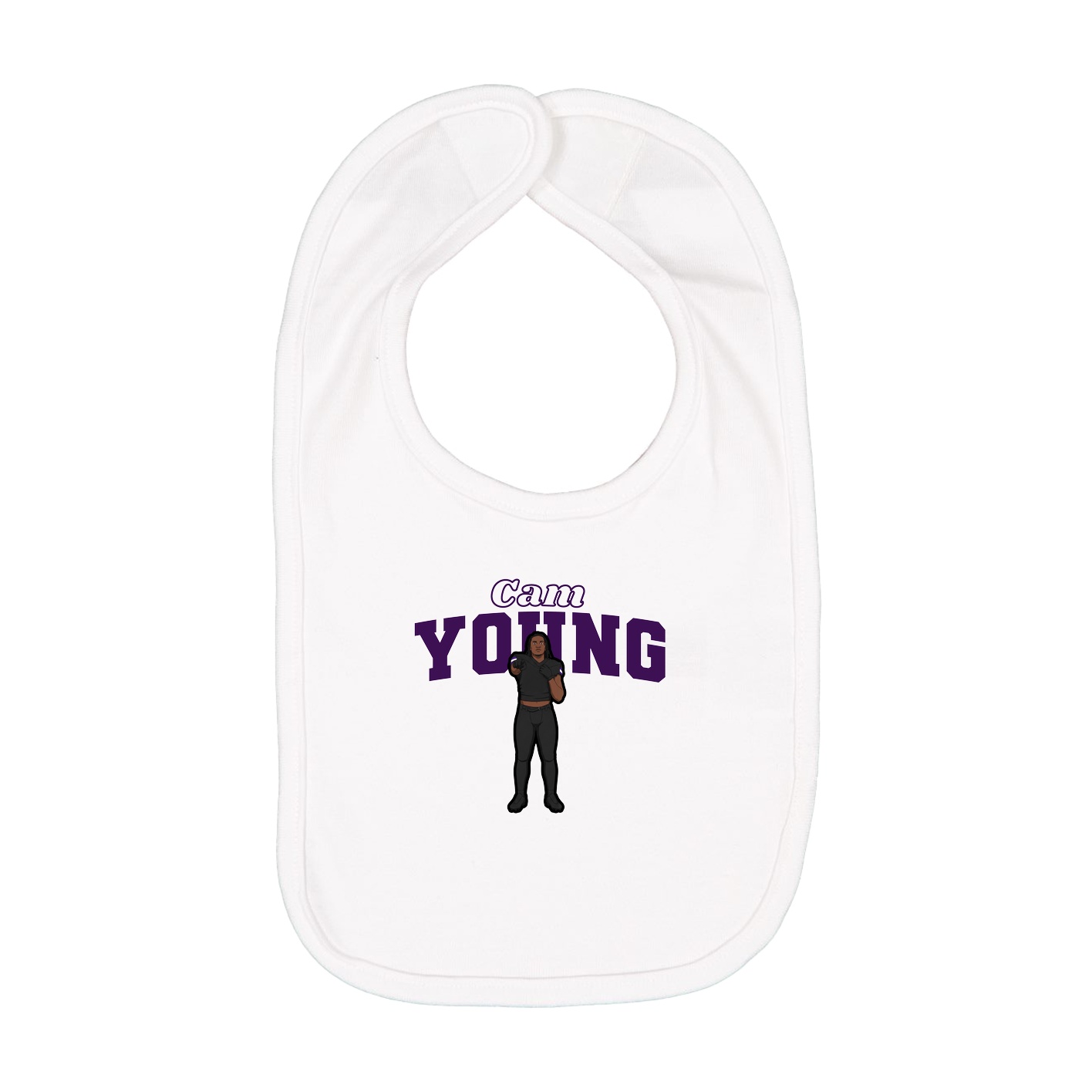 Infant Bib — Name Arch in White