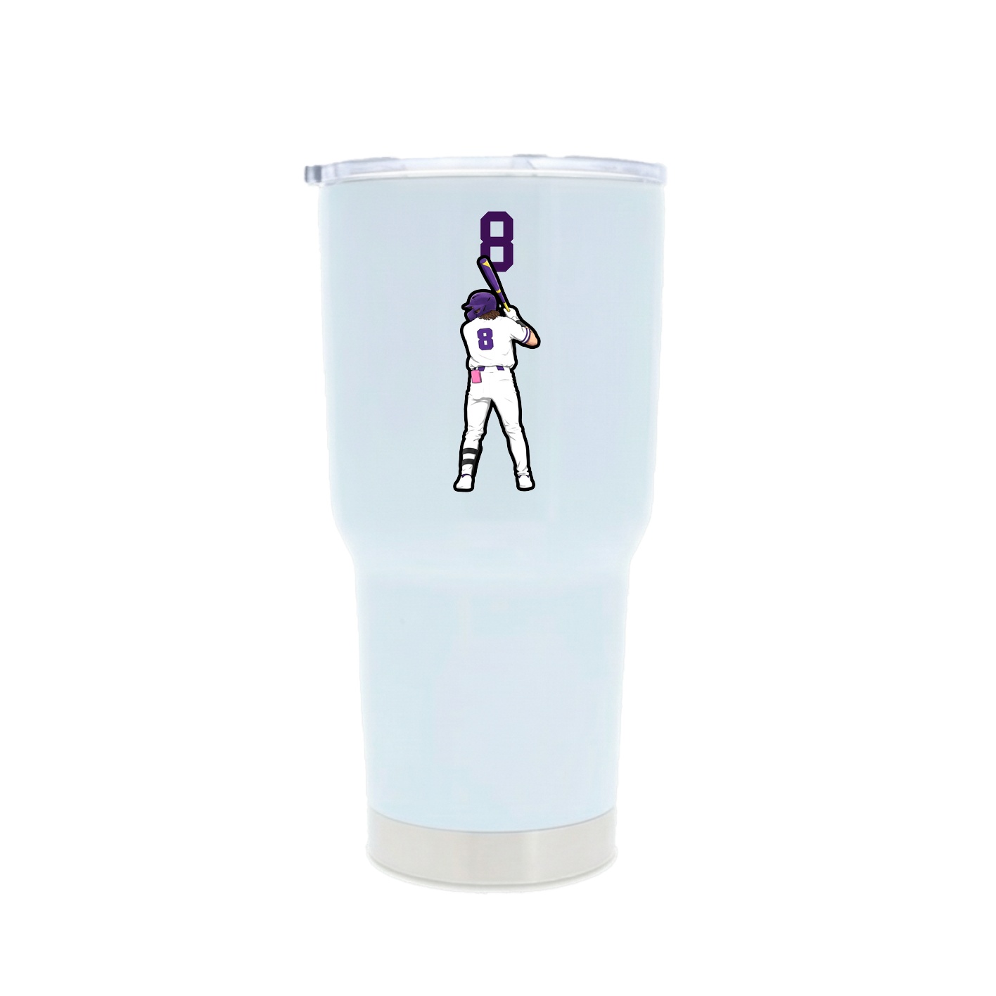 30oz Stainless Steel Tumbler — Number Top in White