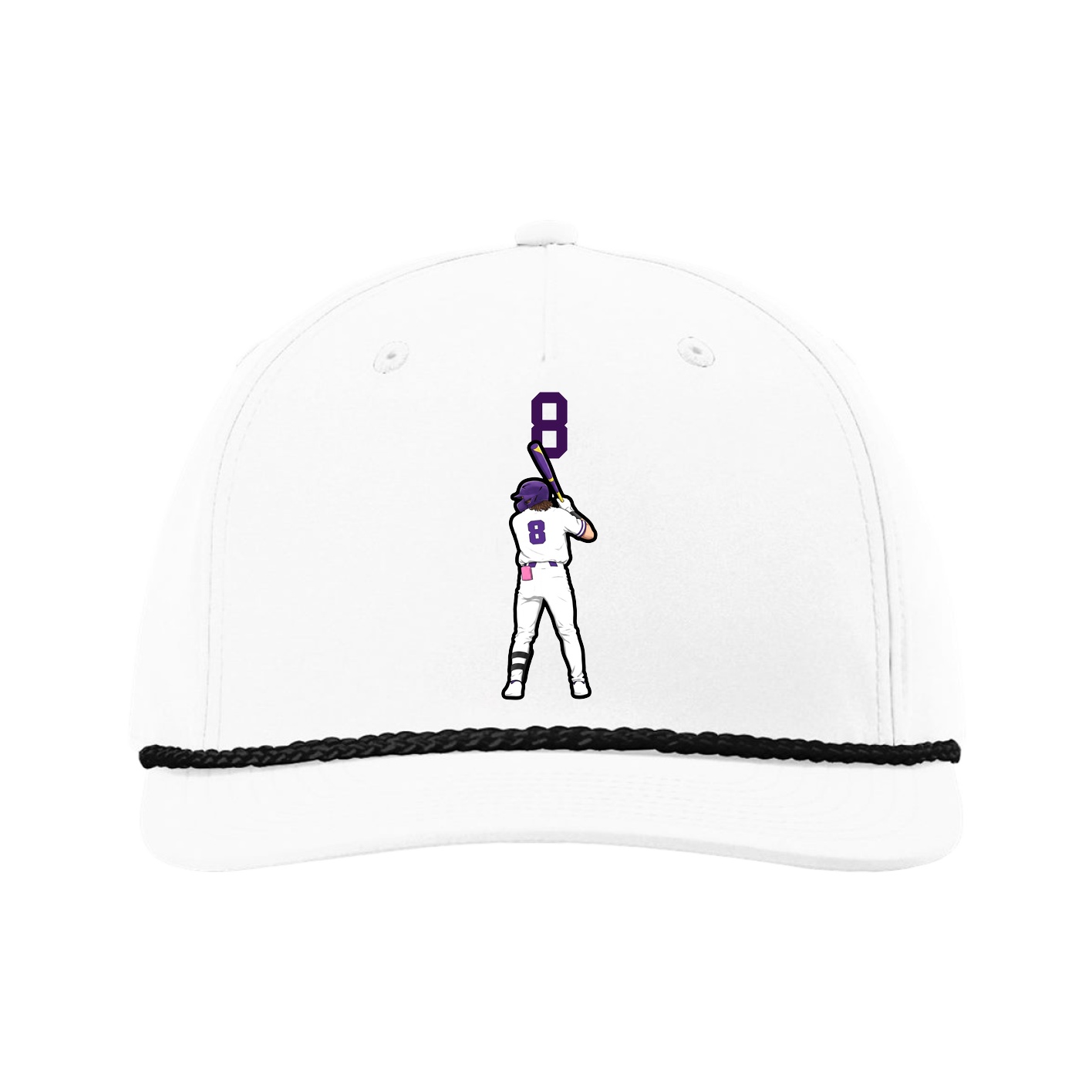 Five-Panel Classic Rope Cap — Number Top in White
