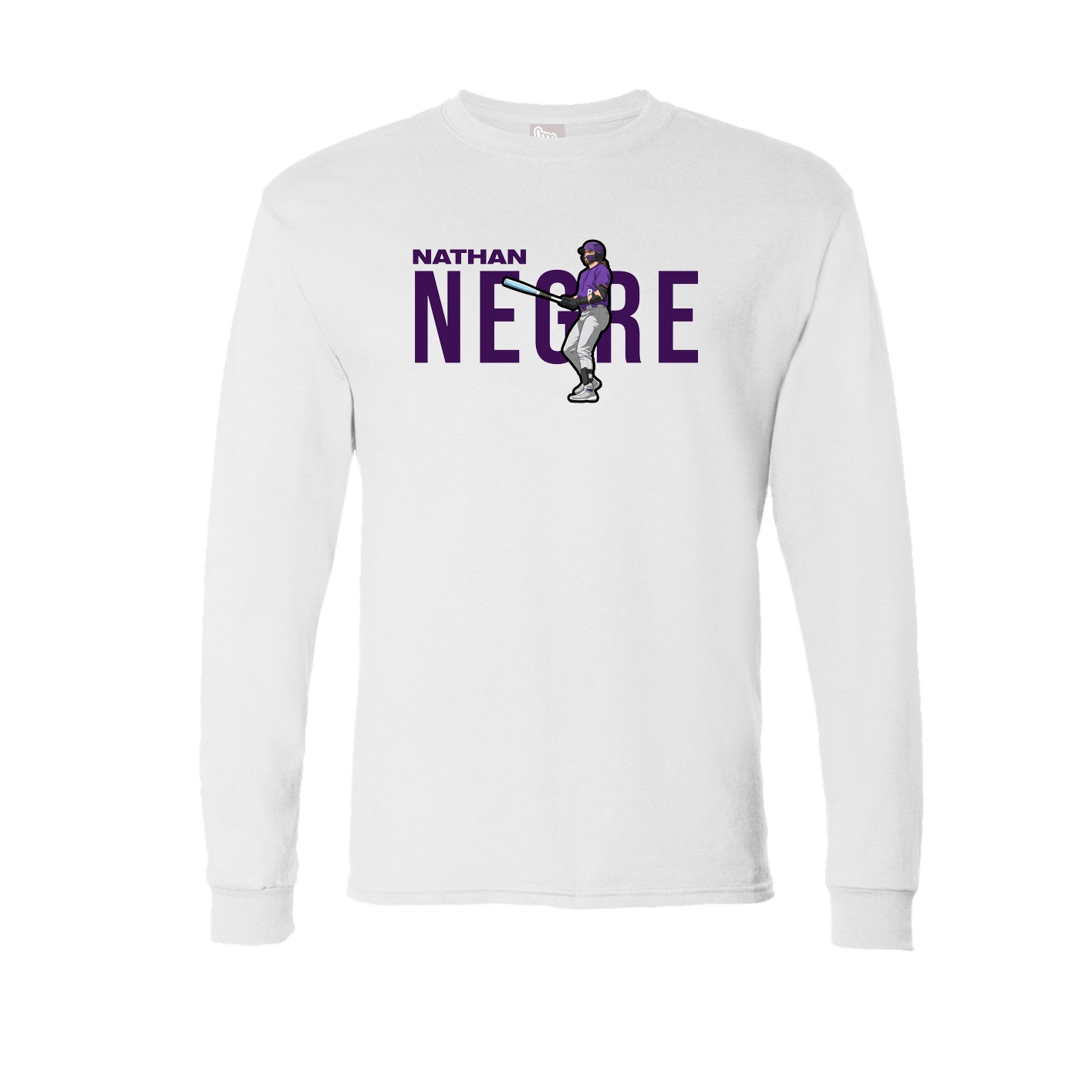 Long Sleeve Tee — Player Name in White