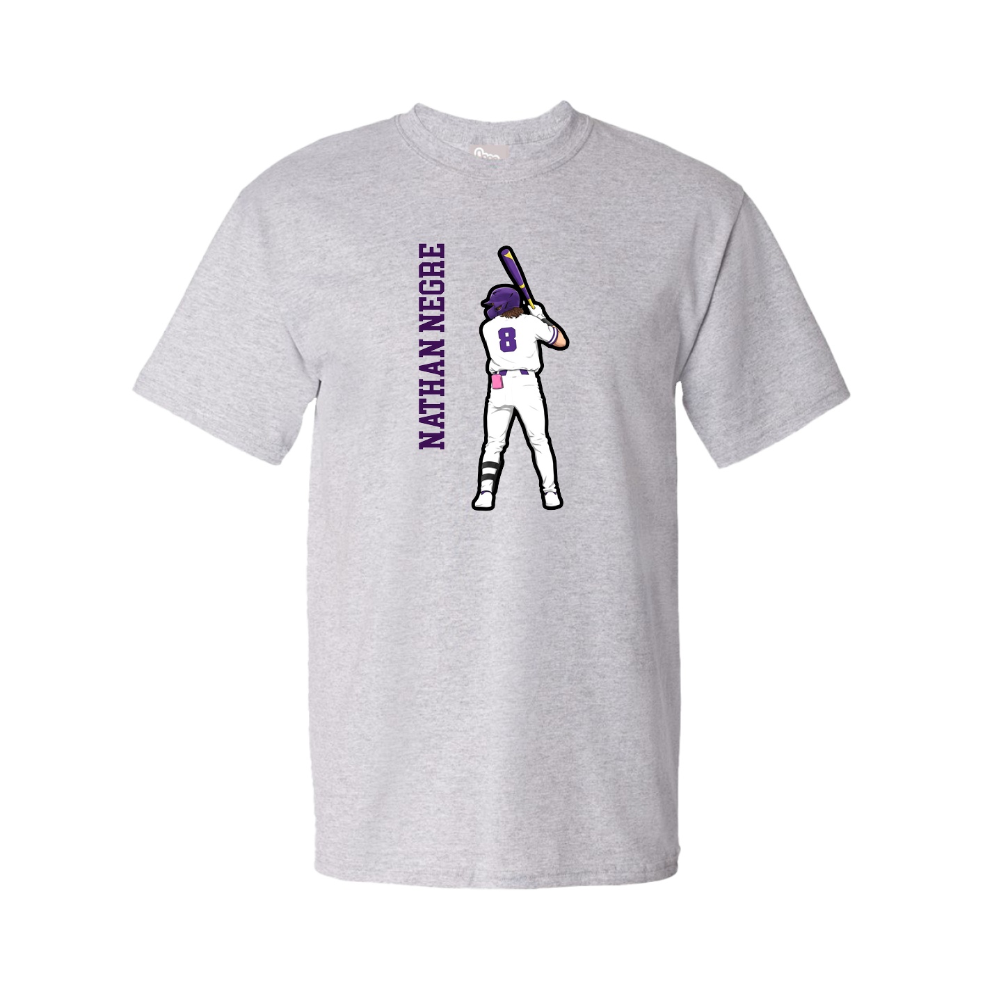 Youth Tee — Name Vertical in Grey