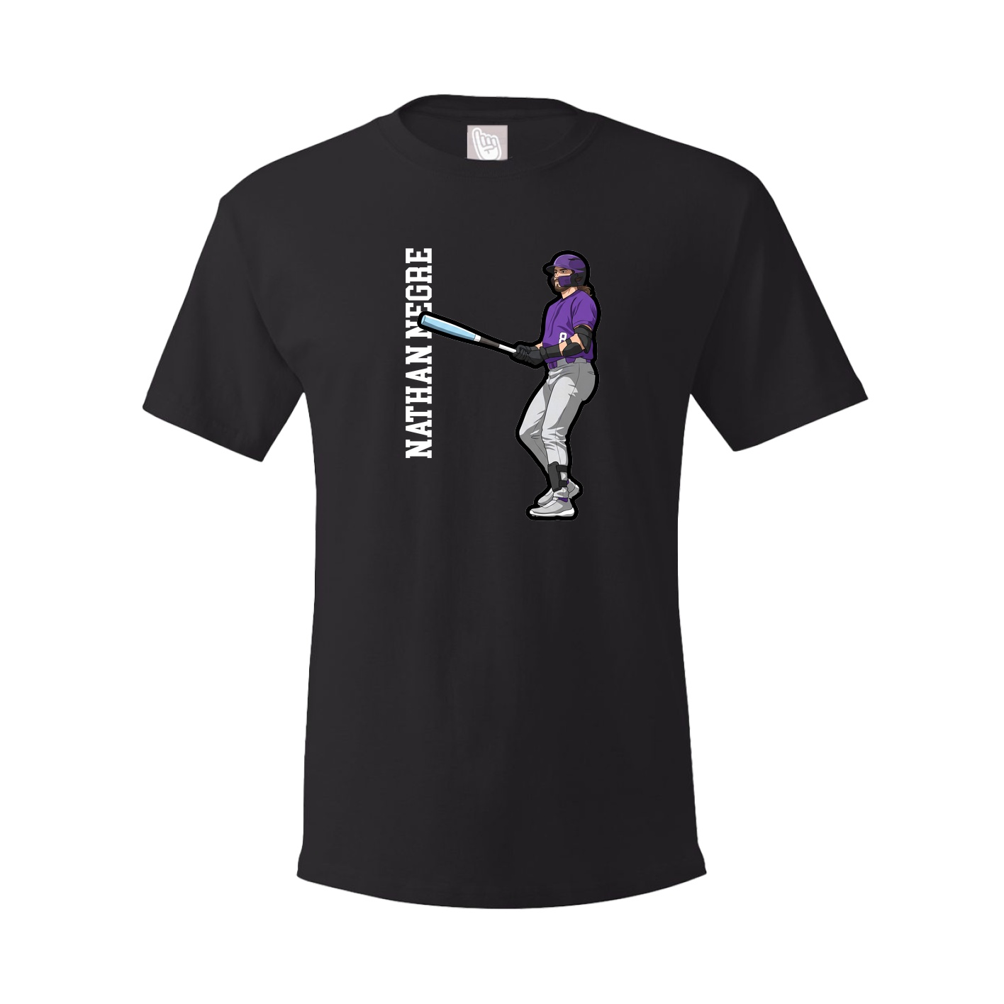 Youth Tee — Name Vertical in Black