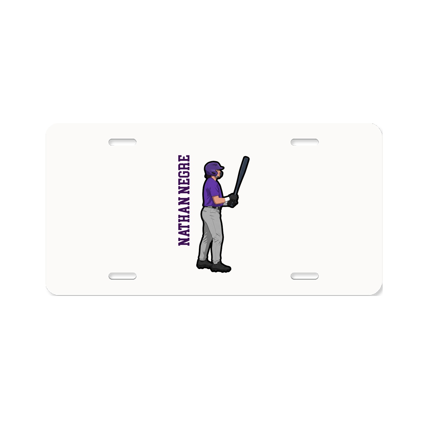 License Plate — Name Vertical in Classic