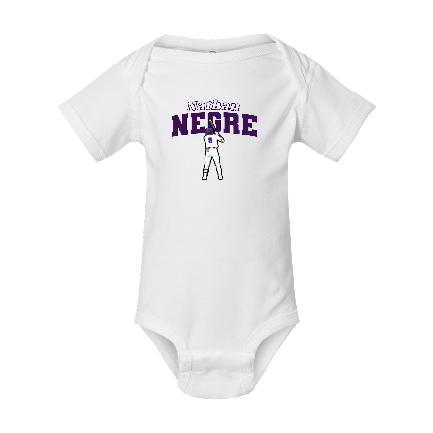 Baby Onesie — Name Arch in White