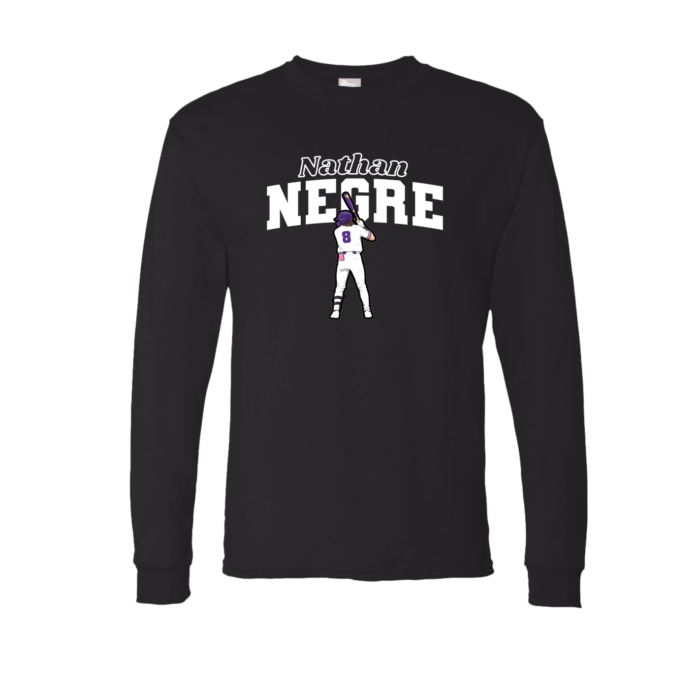 Long Sleeve Tee — Name Arch in Black