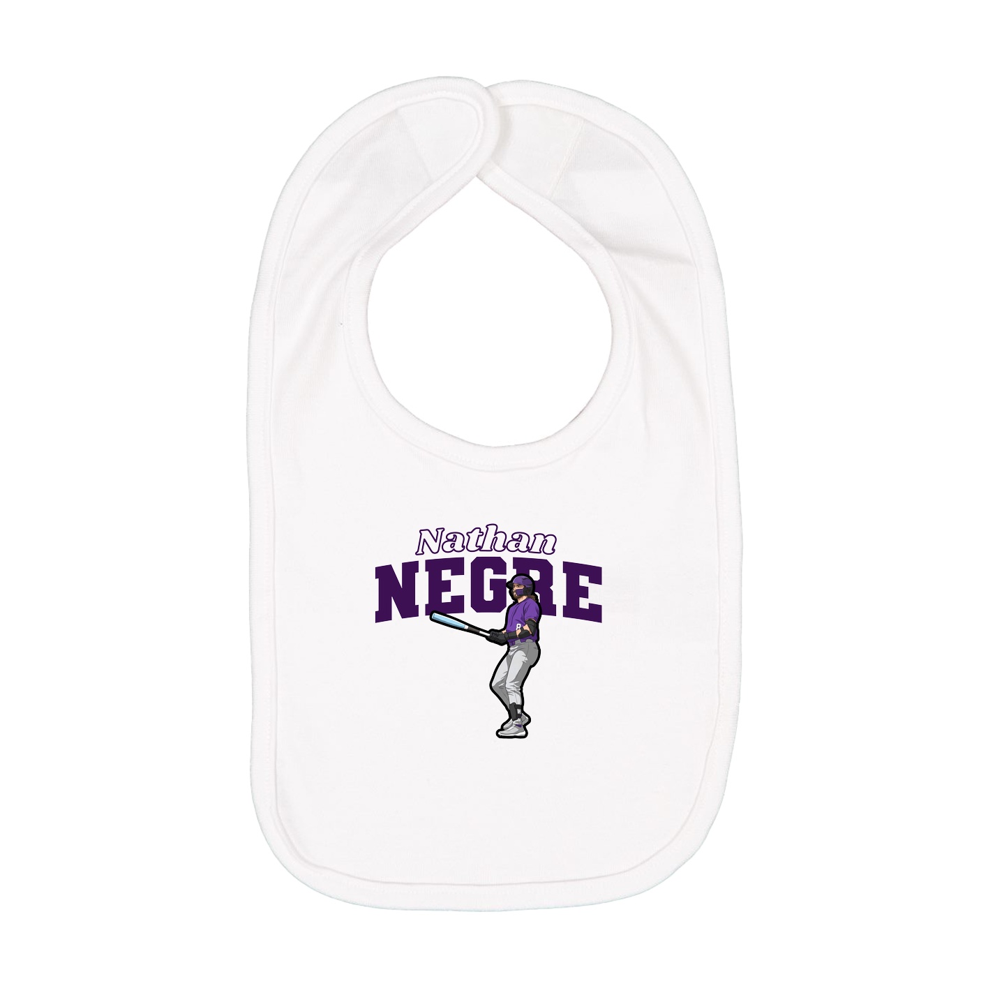 Infant Bib — Name Arch in White