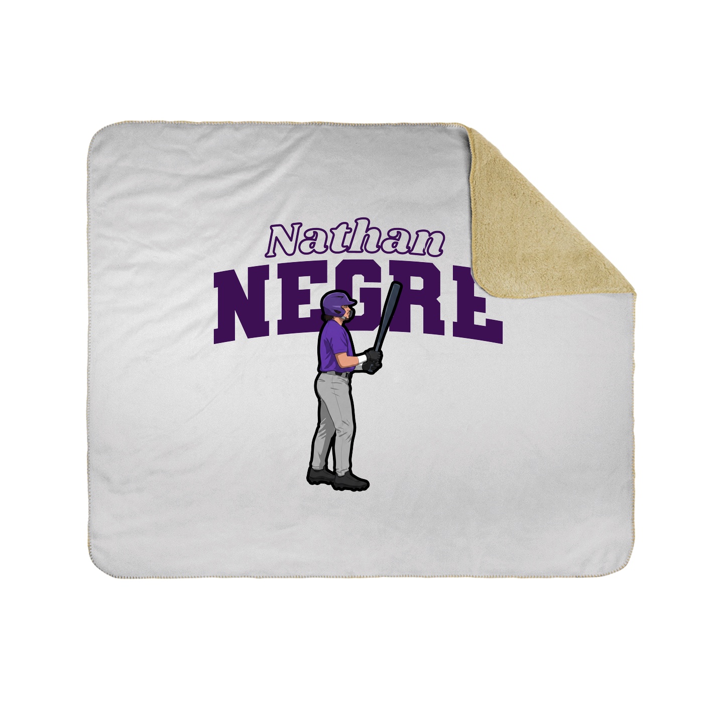 Throw Blanket — Name Arch in White