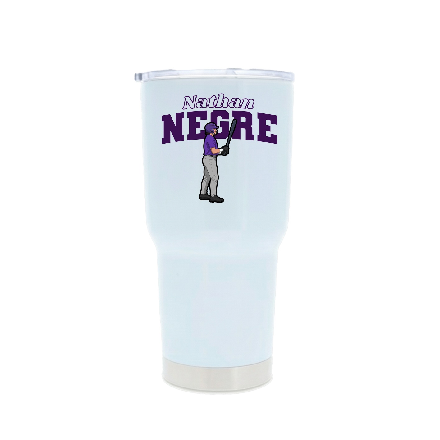 30oz Stainless Steel Tumbler — Name Arch in White