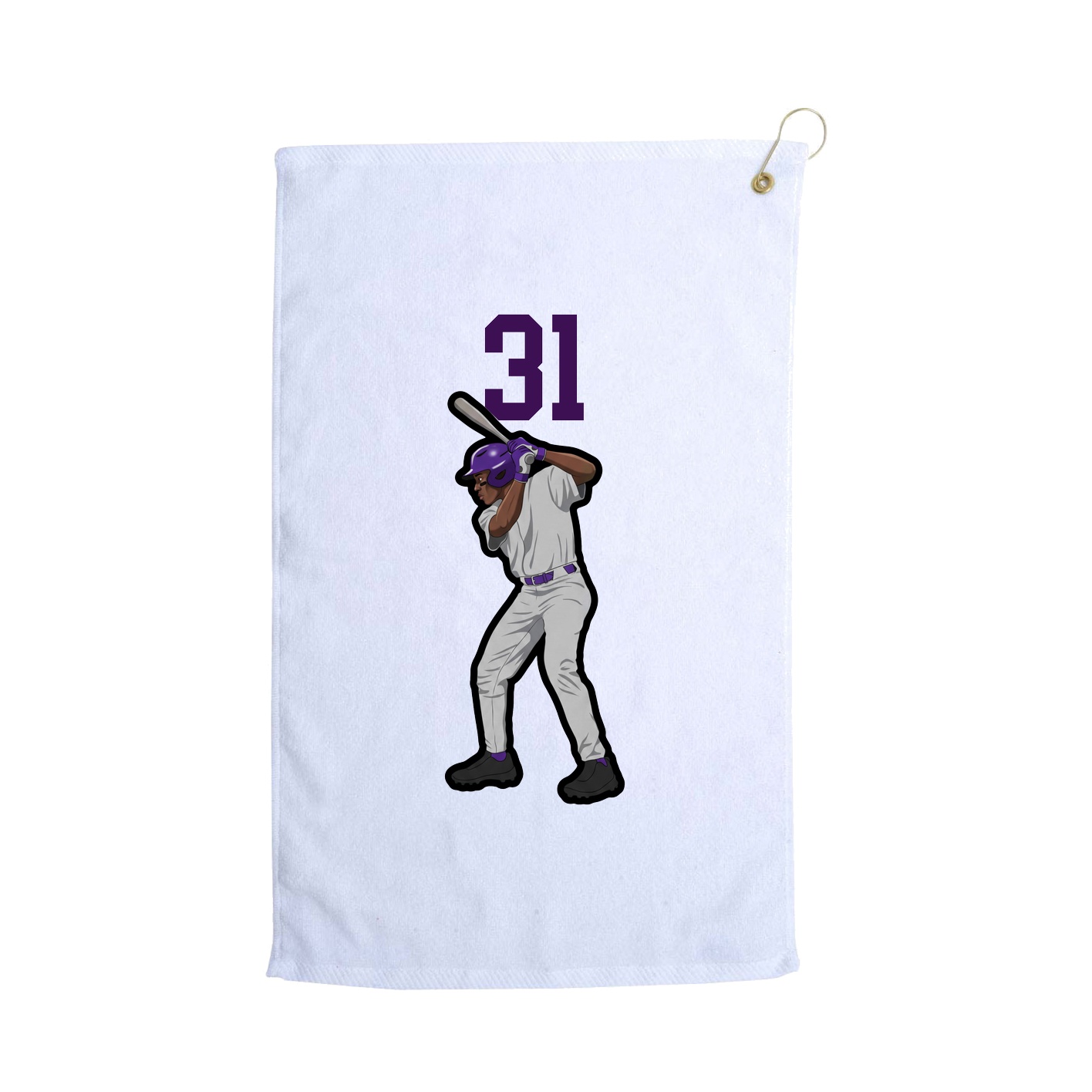 Golf Towel — Number Top in White