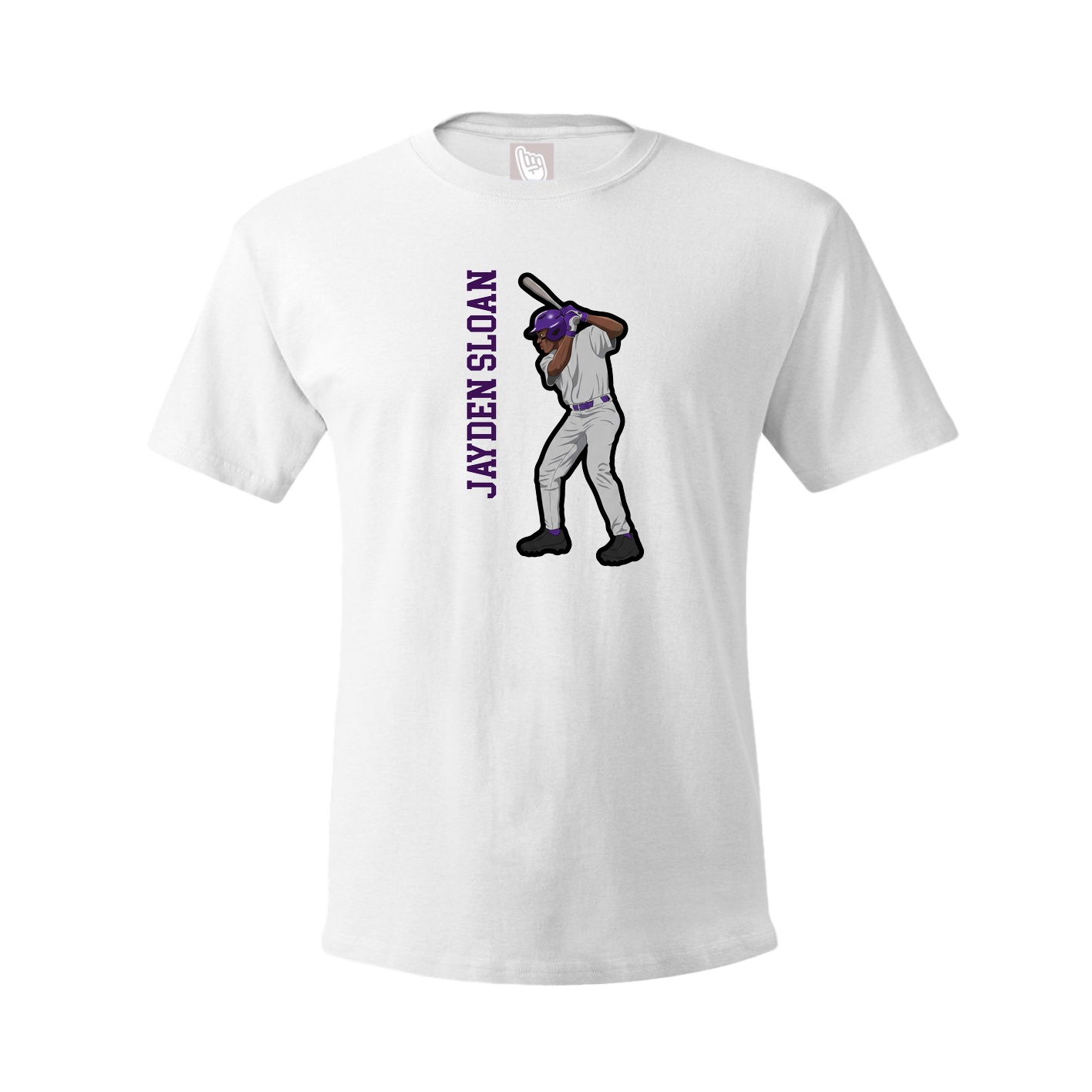 Tee — Name Vertical in White