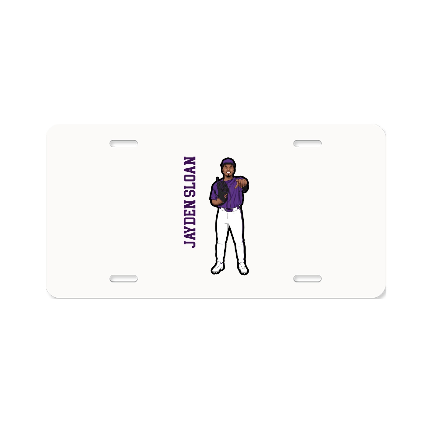 License Plate — Name Vertical in Classic