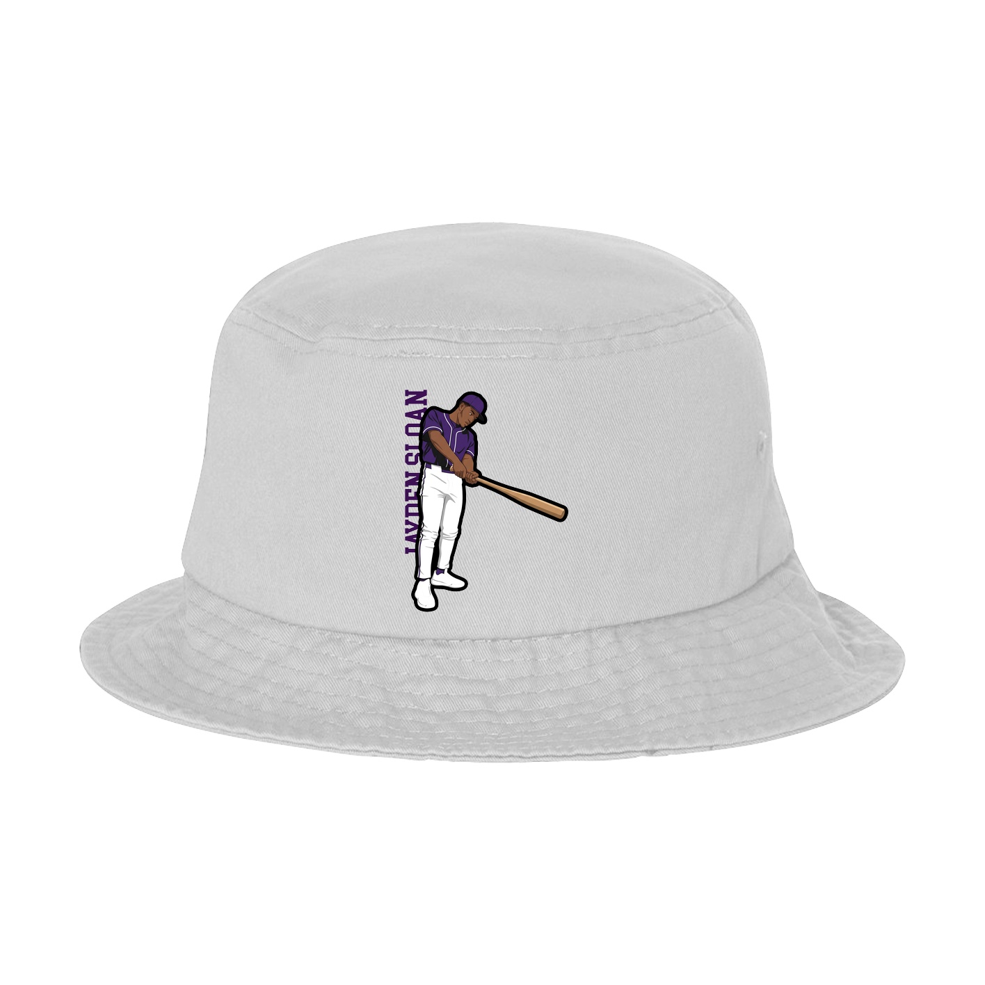 Bucket Cap — Name Vertical in White