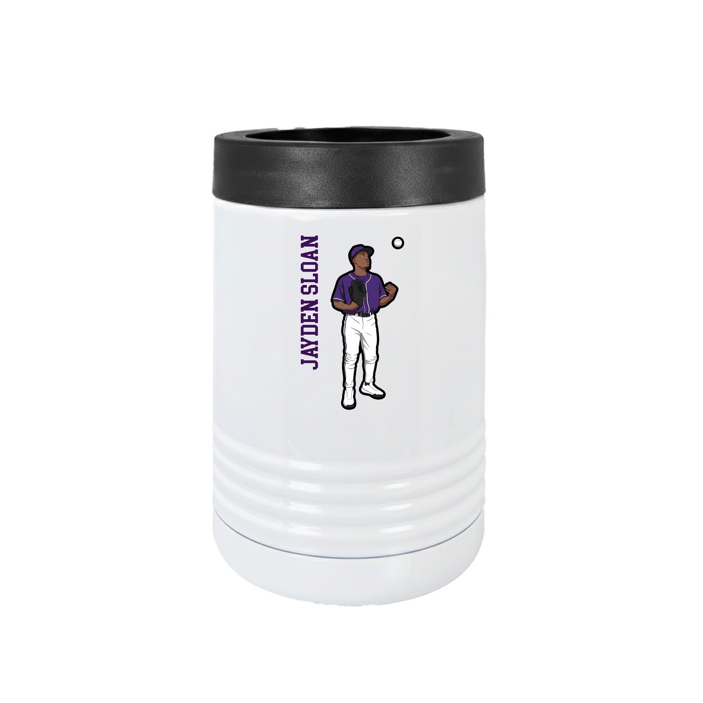 Beverage Holder — Name Vertical in White
