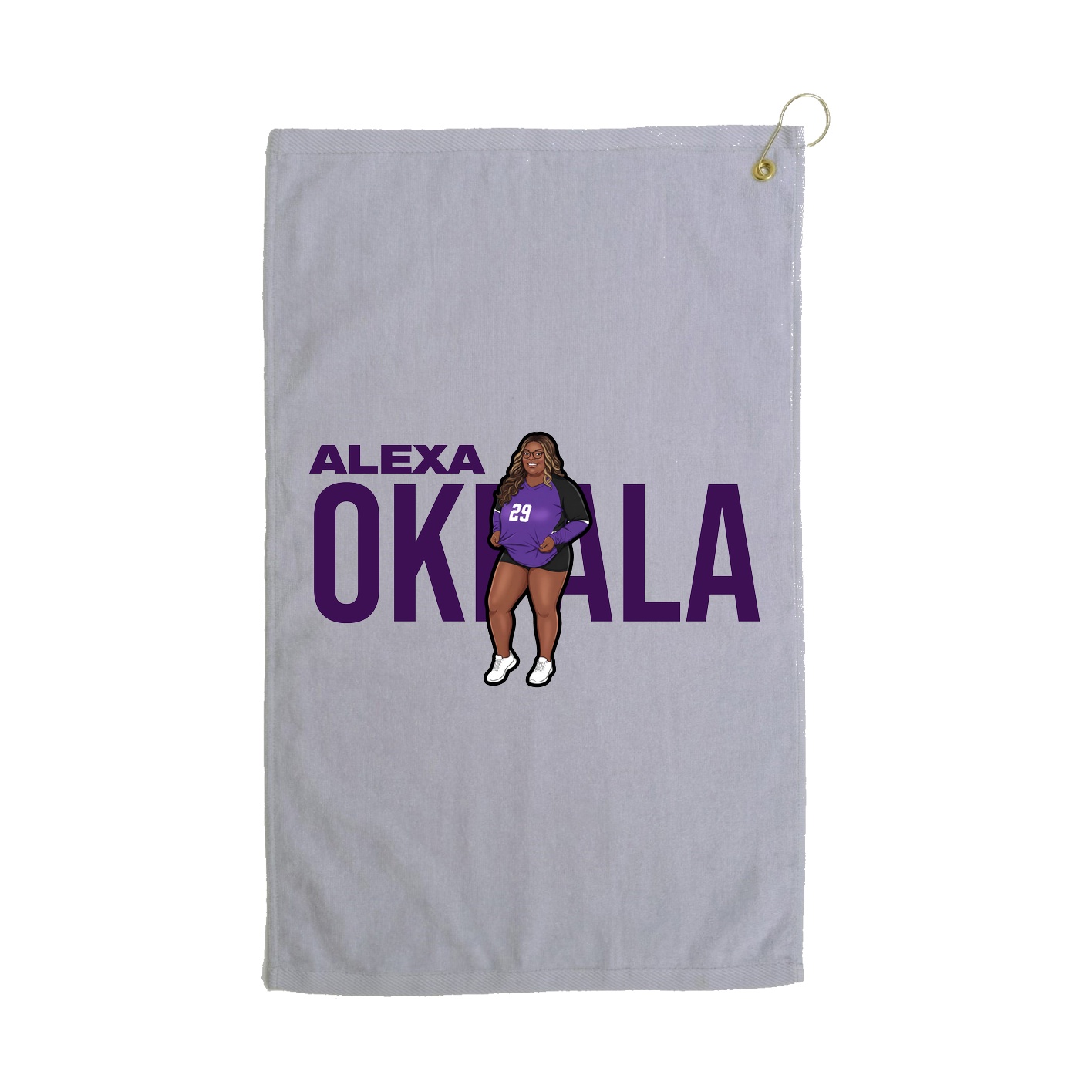 Golf Towel — Player Name in Grey