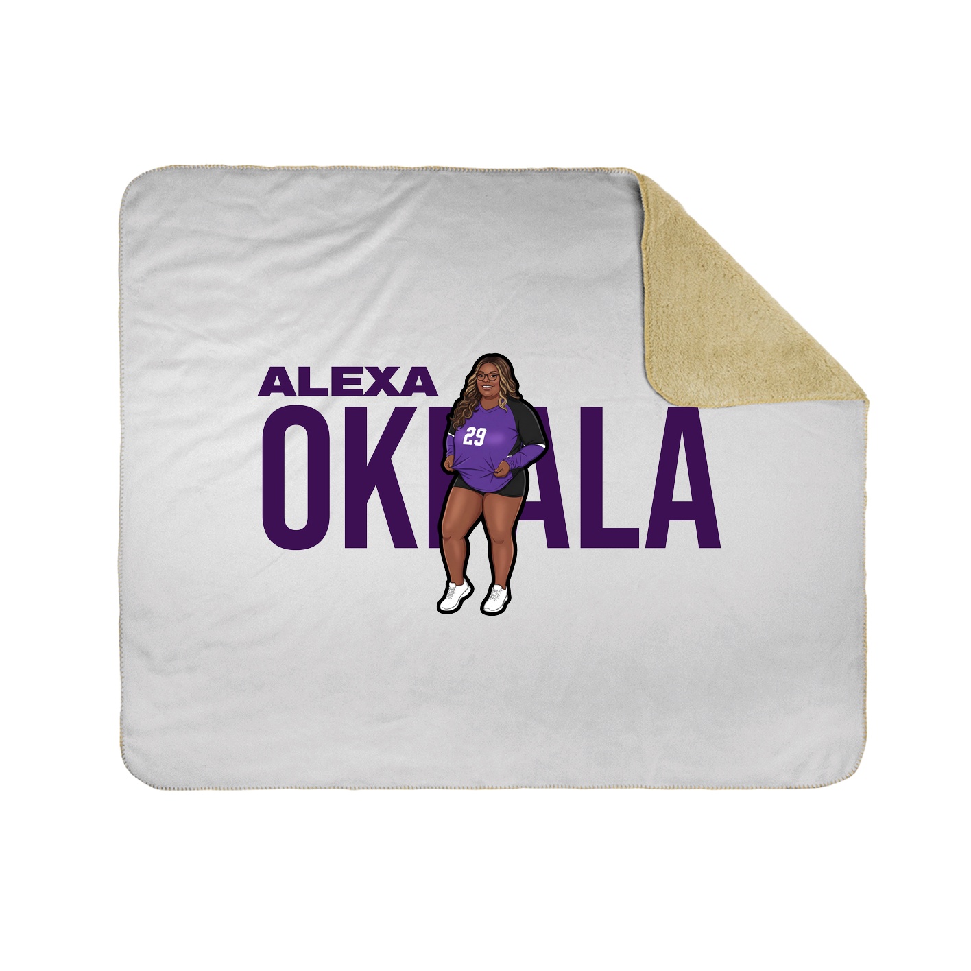 Throw Blanket — Player Name in White