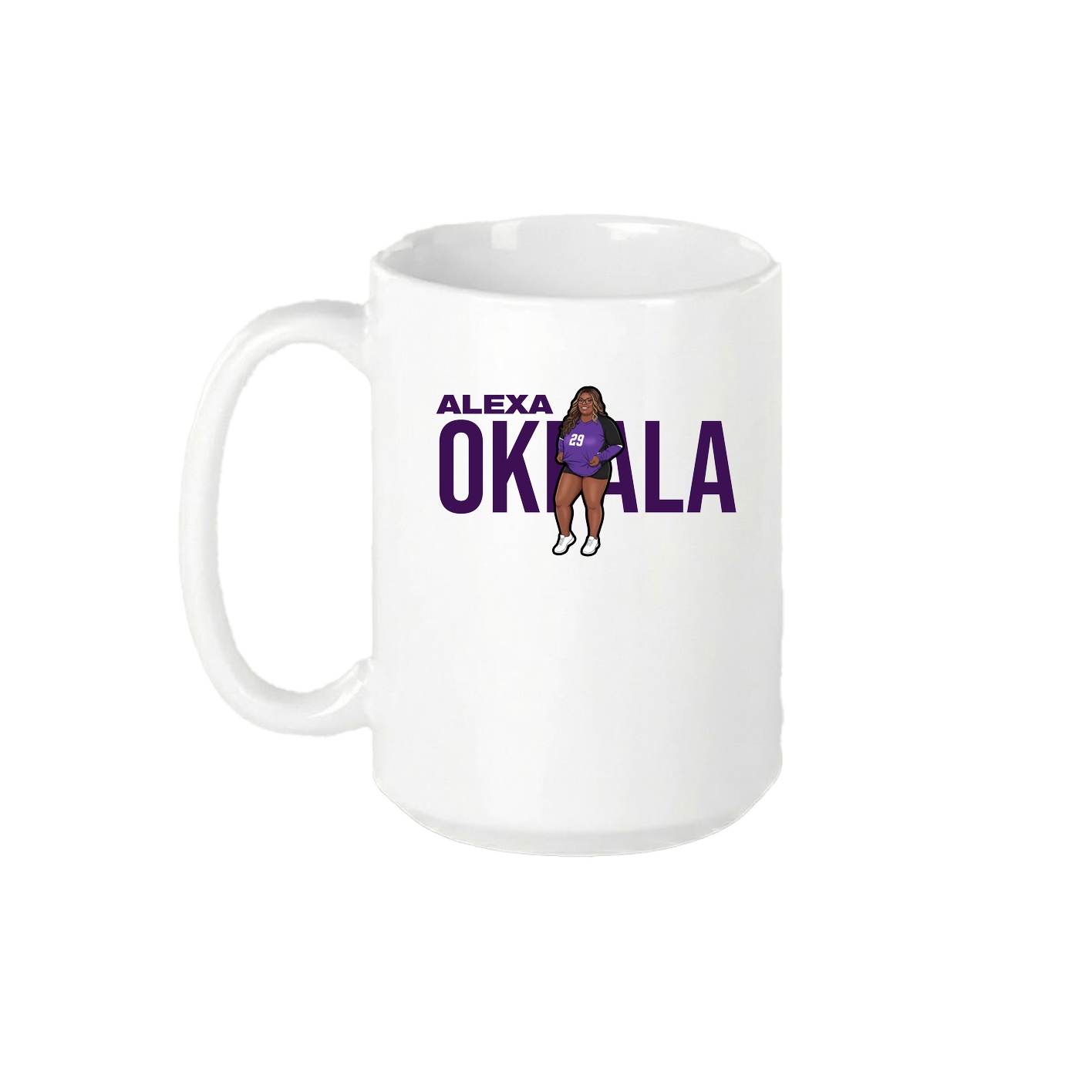 15oz Coffee Mug — Player Name in White