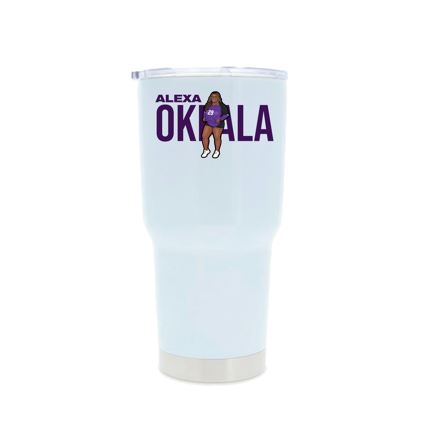 30oz Stainless Steel Tumbler — Player Name in White