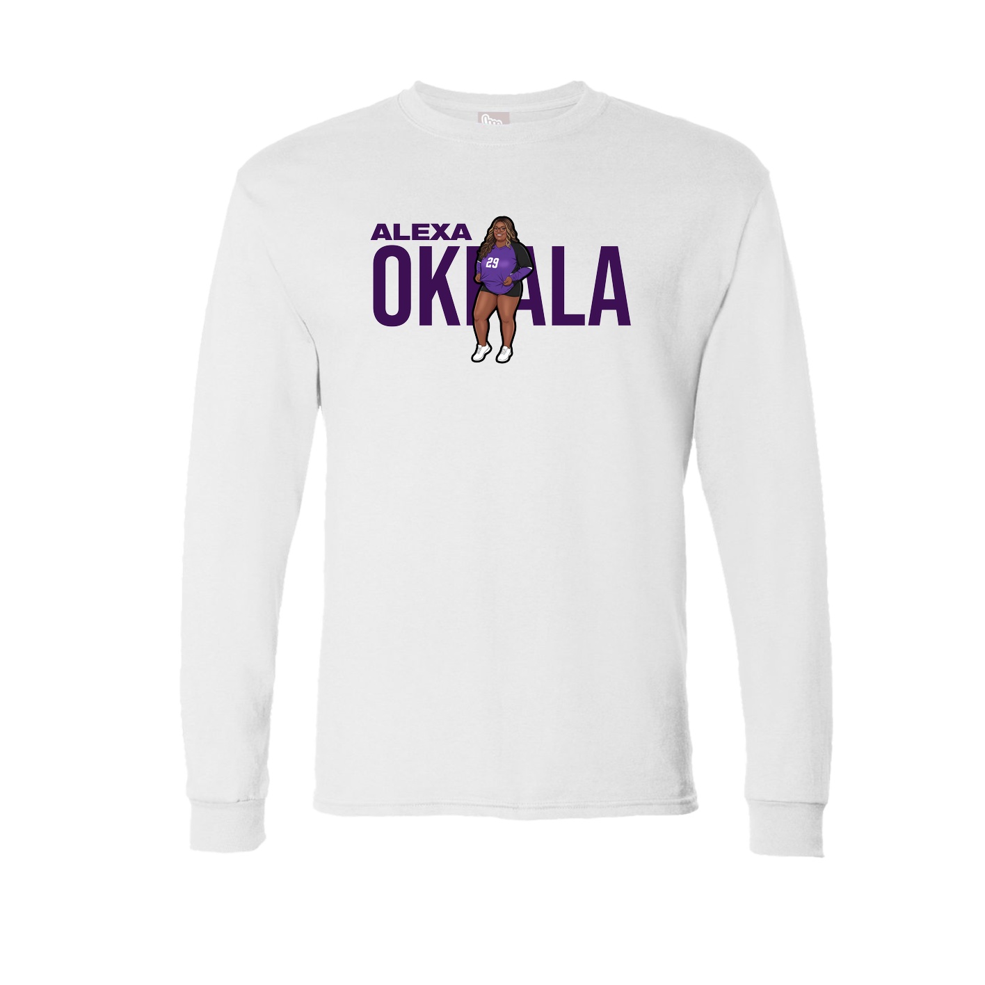 Long Sleeve Tee — Player Name in White