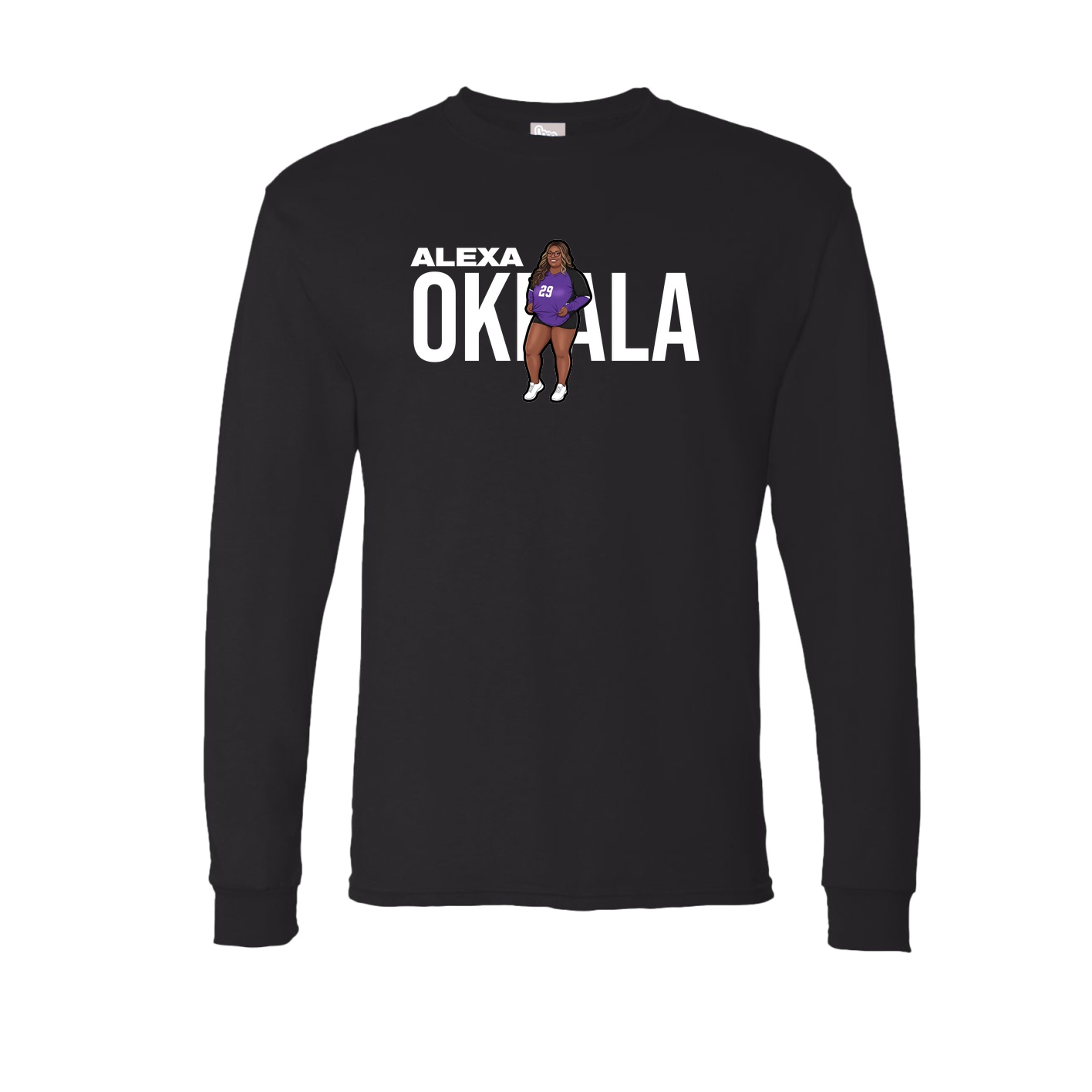 Long Sleeve Tee — Player Name in Black