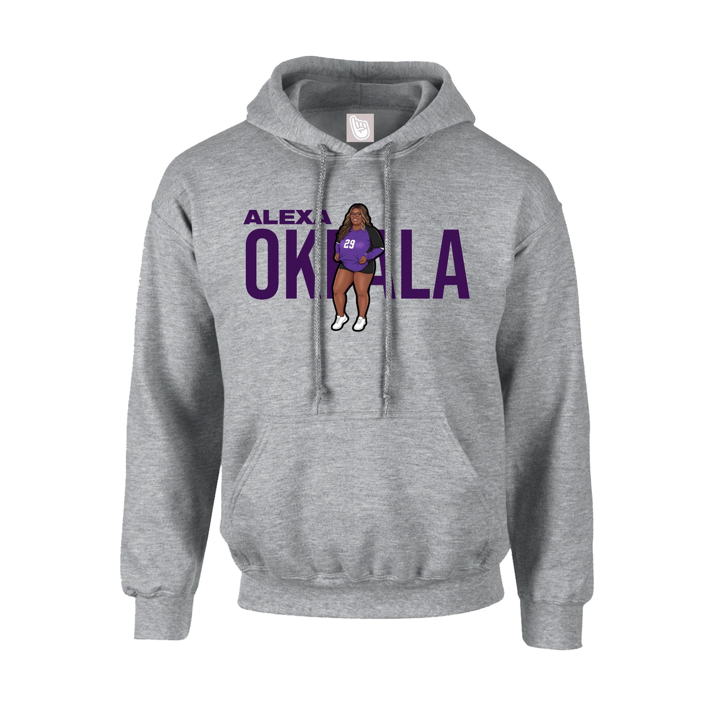 Hoodie — Player Name in Grey