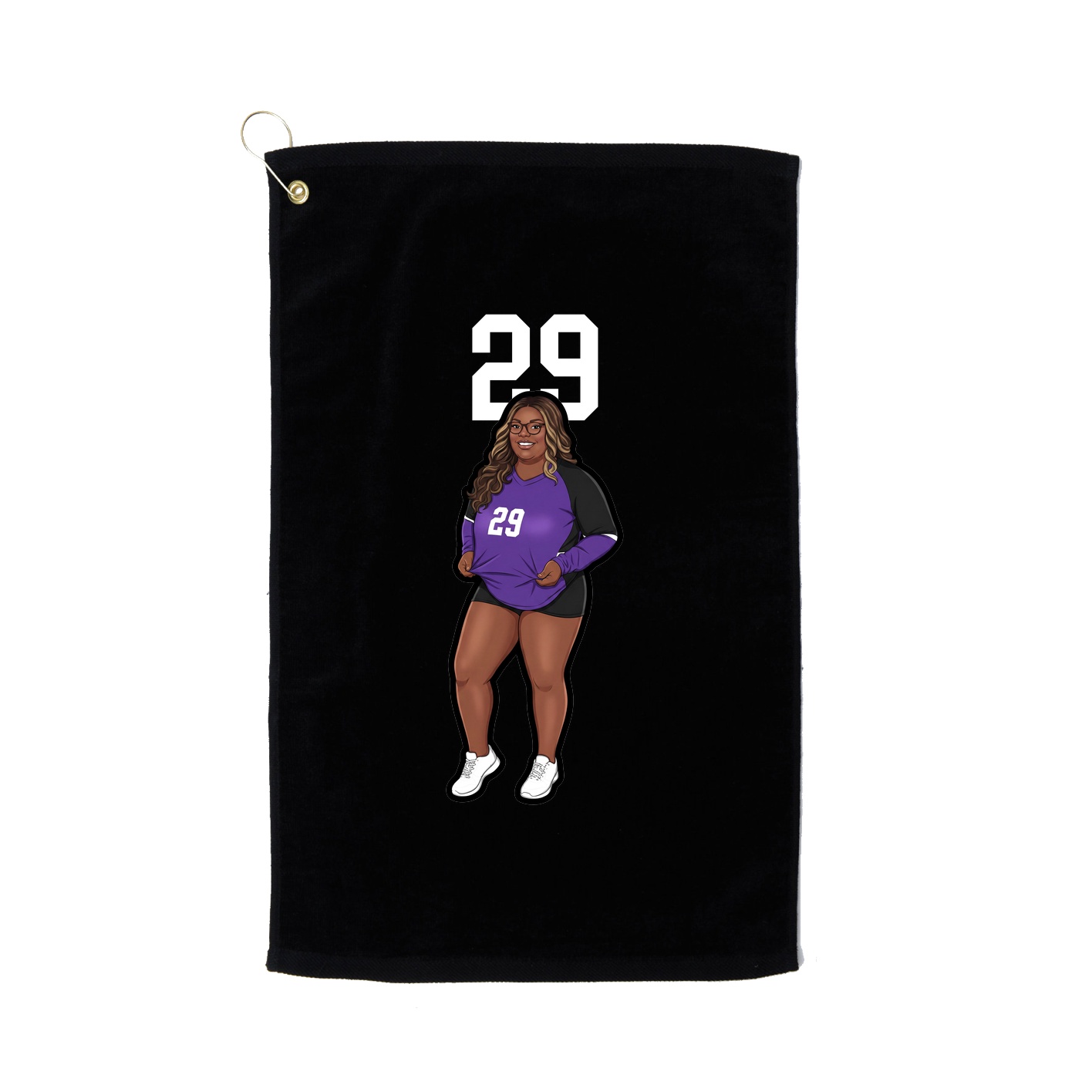 Golf Towel — Number Top in Black