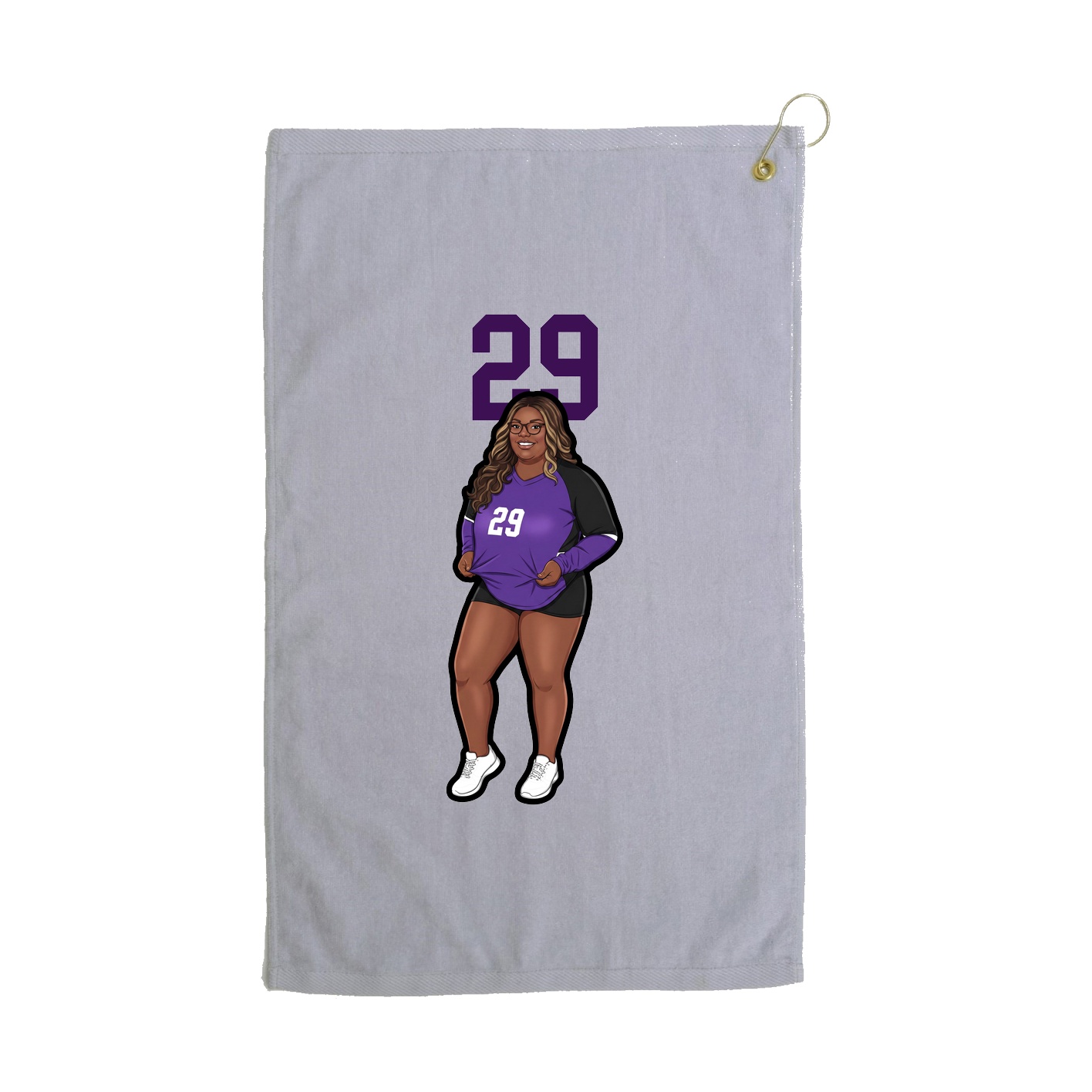 Golf Towel — Number Top in Grey