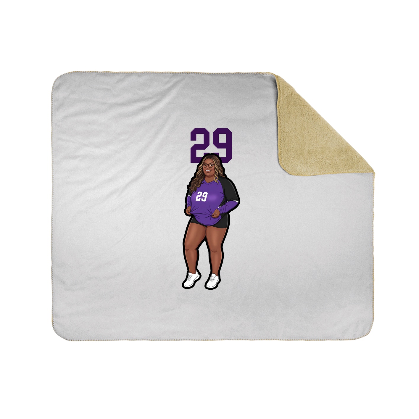 Throw Blanket — Number Top in White