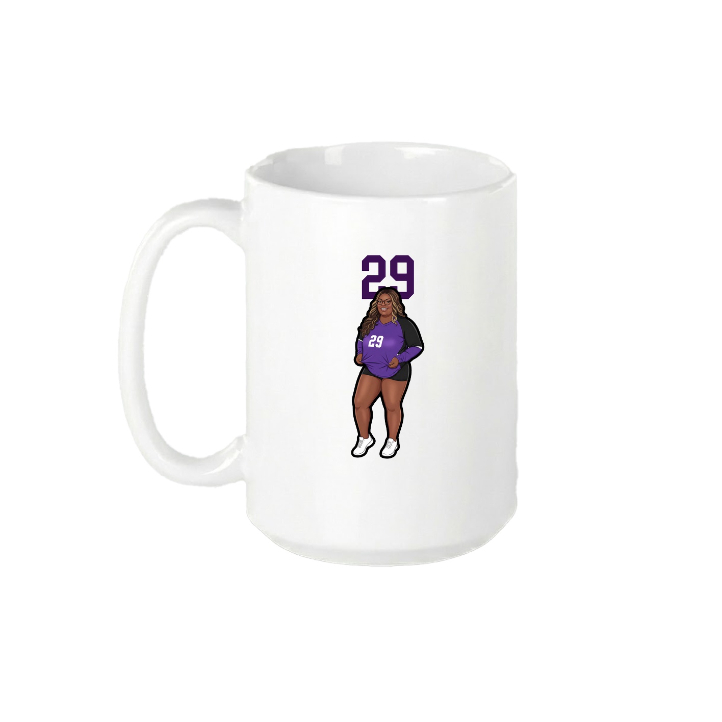 15oz Coffee Mug — Number Top in White