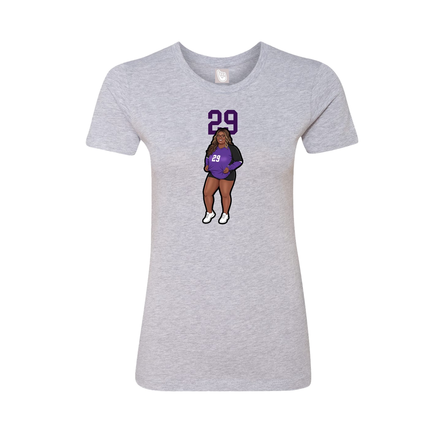 Womens Tee — Number Top in Grey
