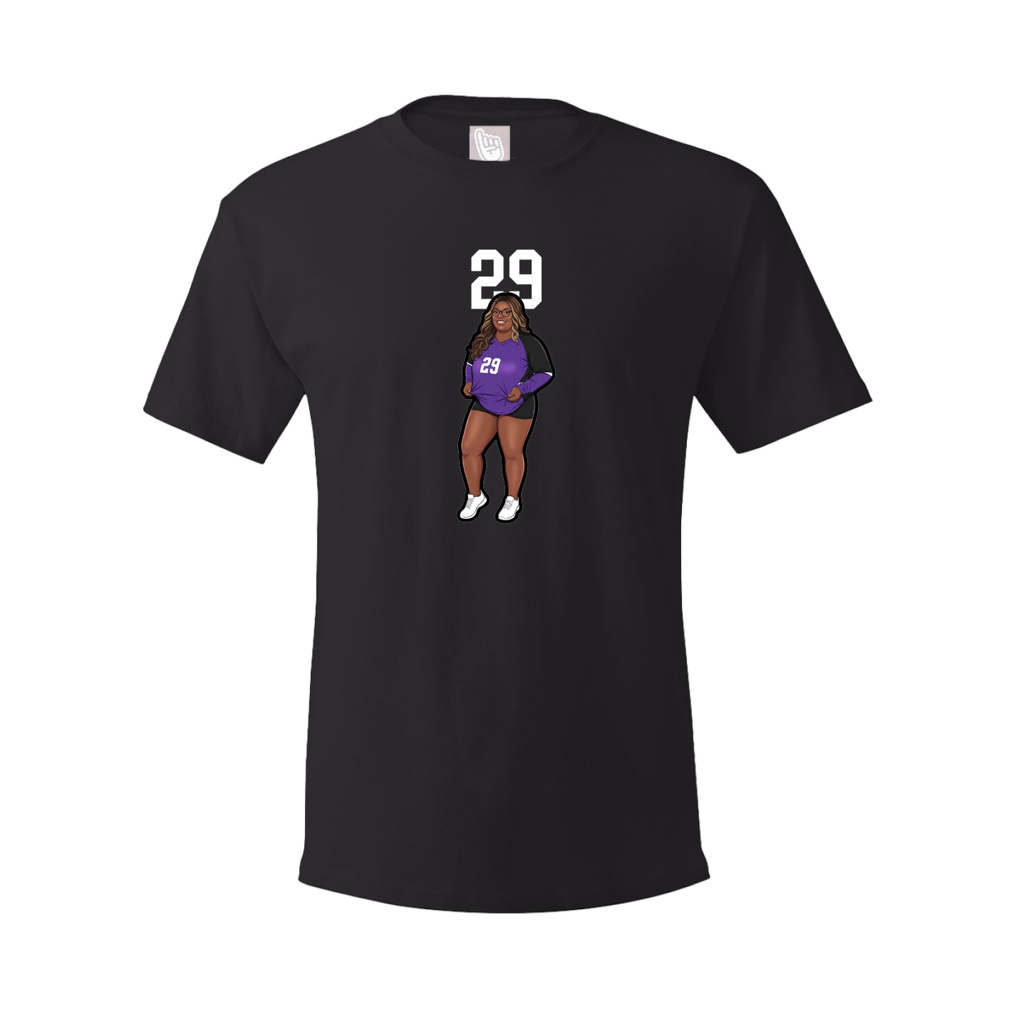 Youth Tee — Number Top in Black