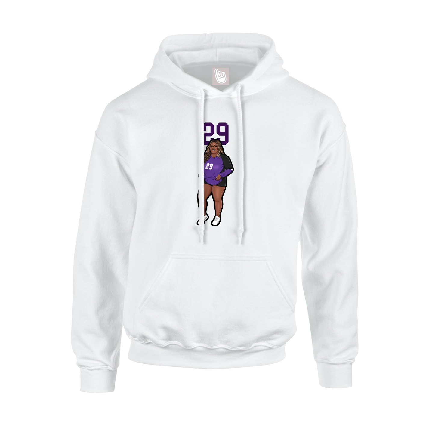 Youth Hoodie — Number Top in White