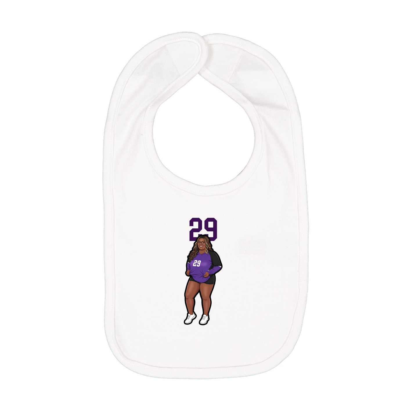 Infant Bib — Number Top in White