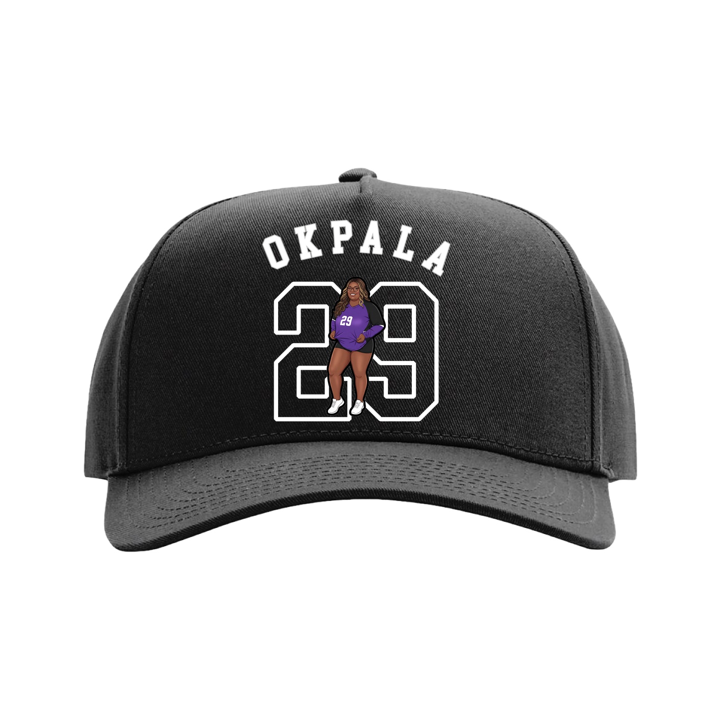 Full Fabric Five-Panel Champ Cap — Shirsey Arch in Black