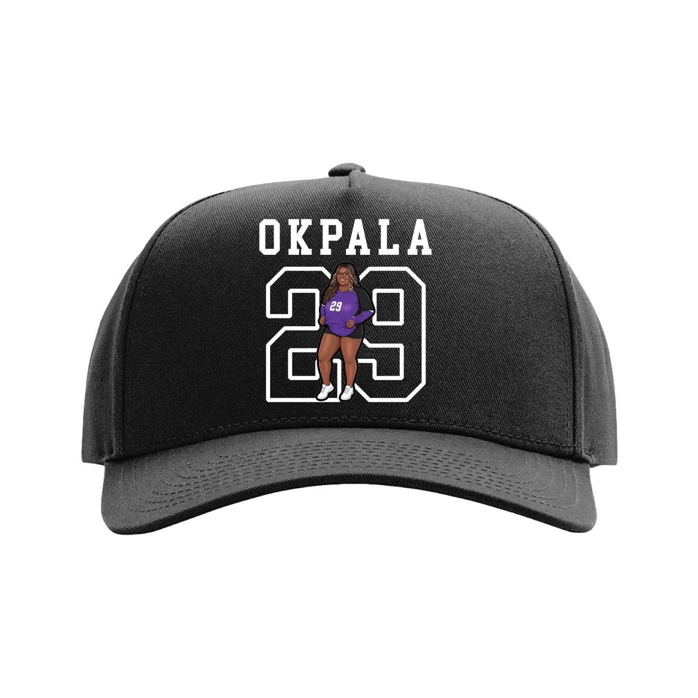 Full Fabric Five-Panel Champ Cap — Shirsey in Black