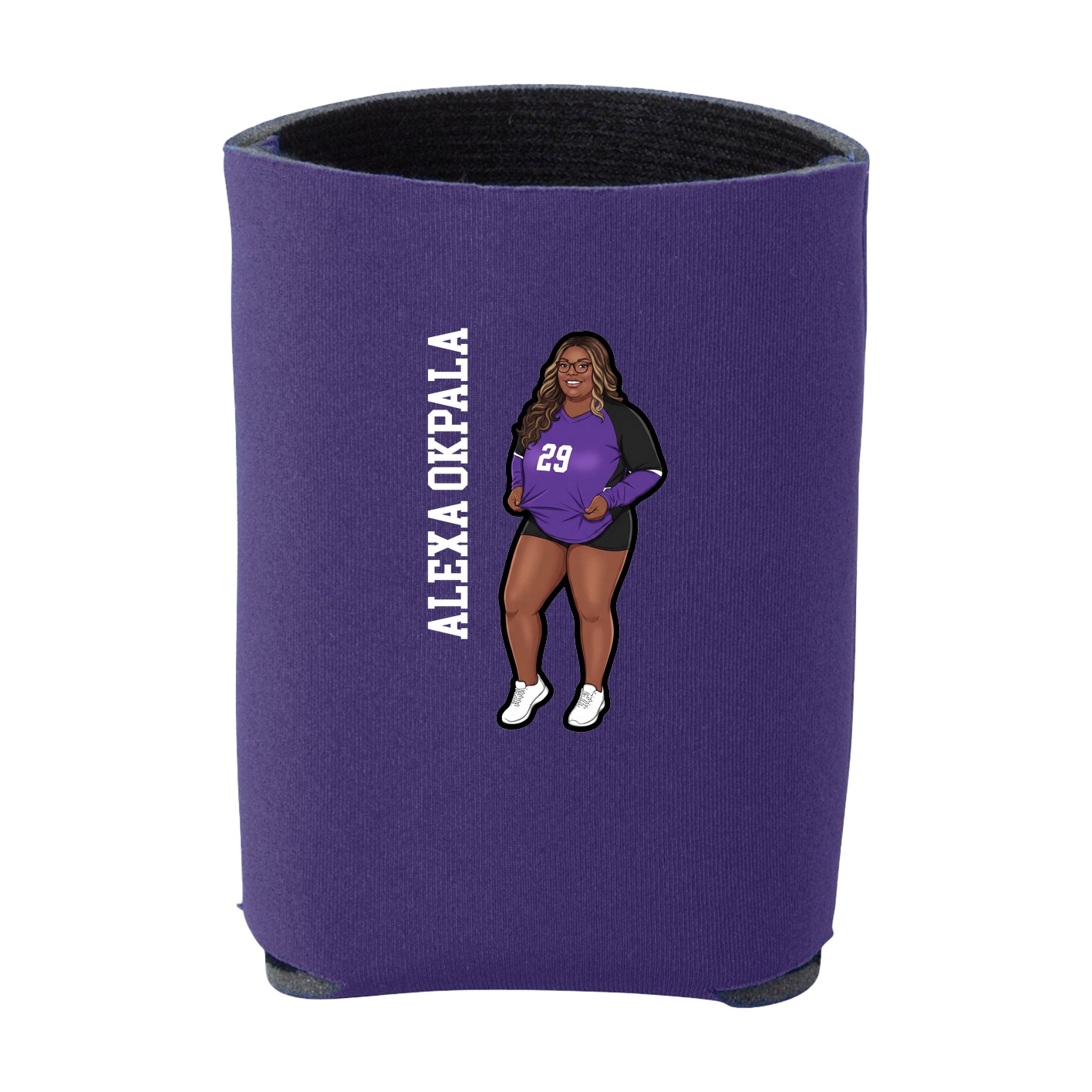 Can Holder — Name Vertical in Purple