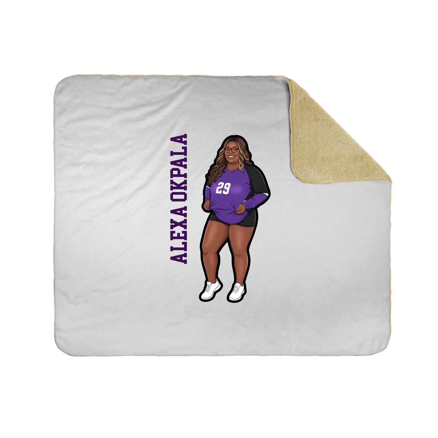 Throw Blanket — Name Vertical in White