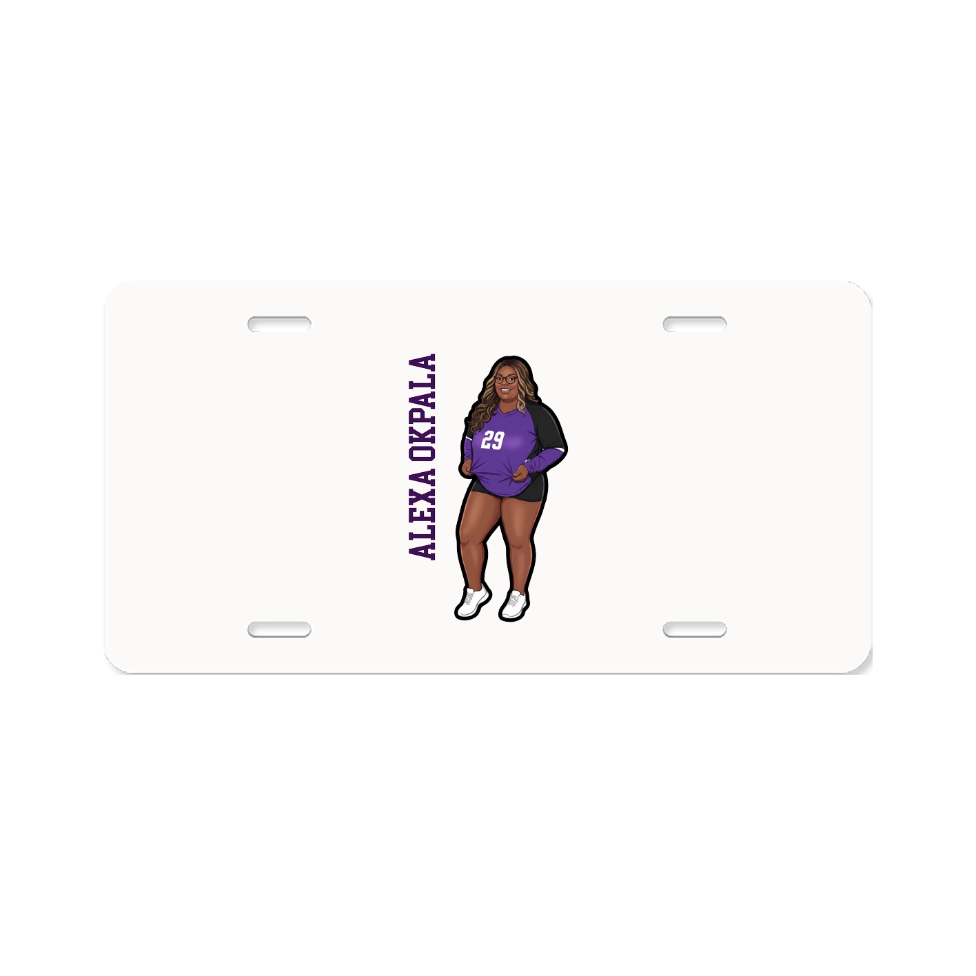 License Plate — Name Vertical in Classic